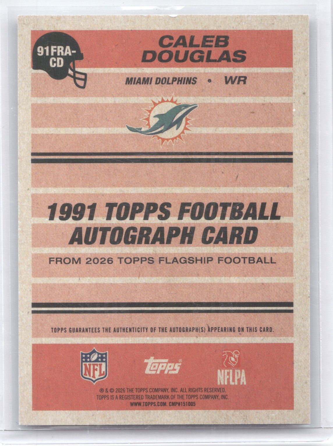 2026 Topps Flagship 1991 Retro Autograph Caleb Douglas #91FRA-CD RC