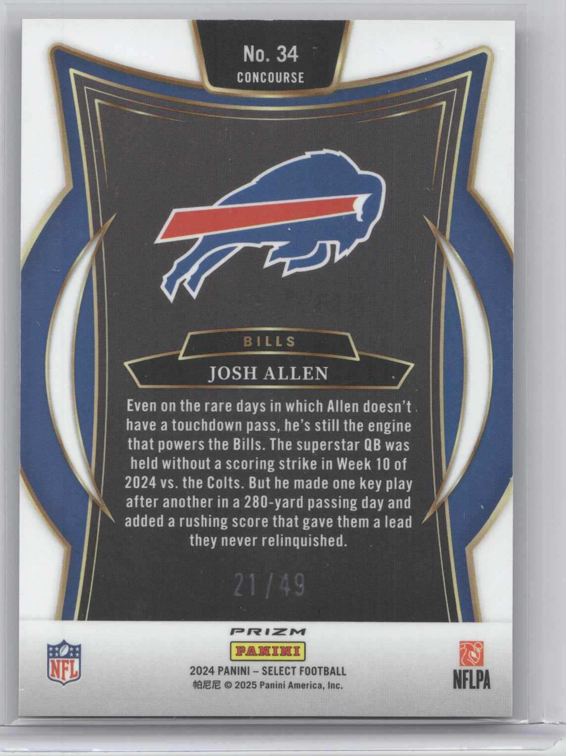 2024 Panini Select Josh Allen #34 Red Disco Prizm 21/49