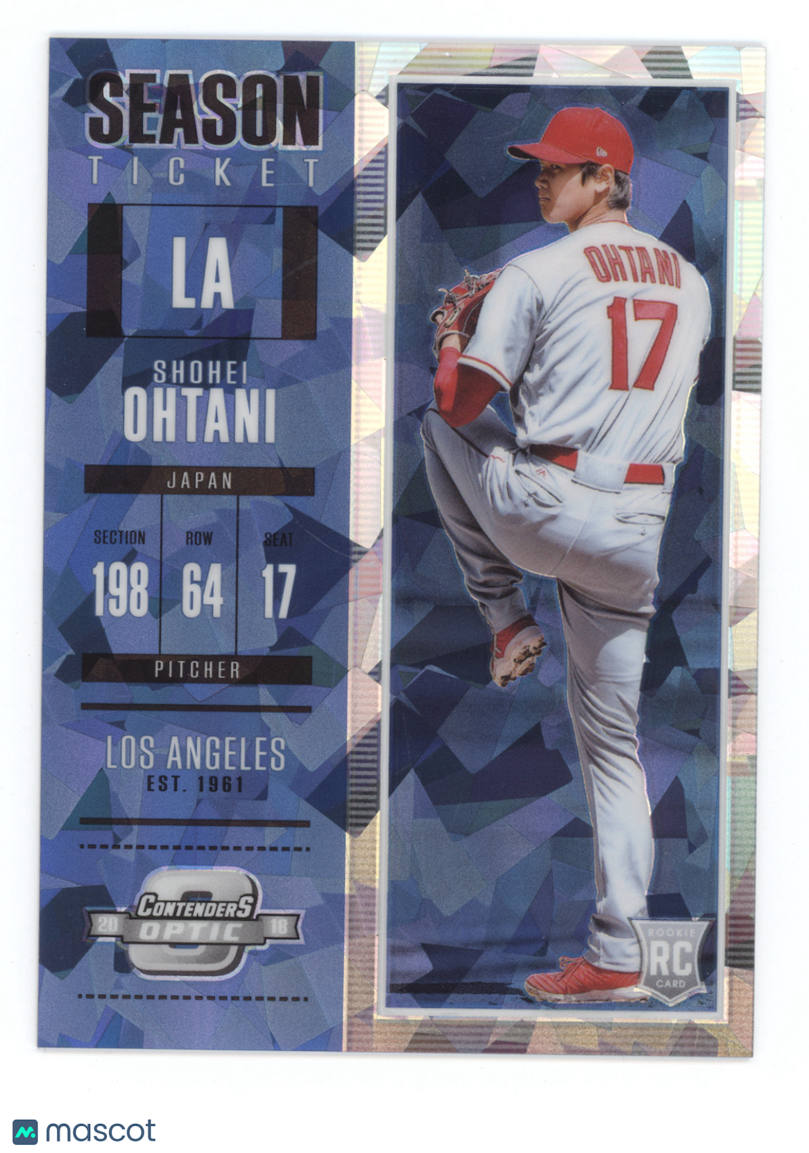2018 Panini Contenders Optic Shohei Ohtani #9 Blue Ice 129/149 RC