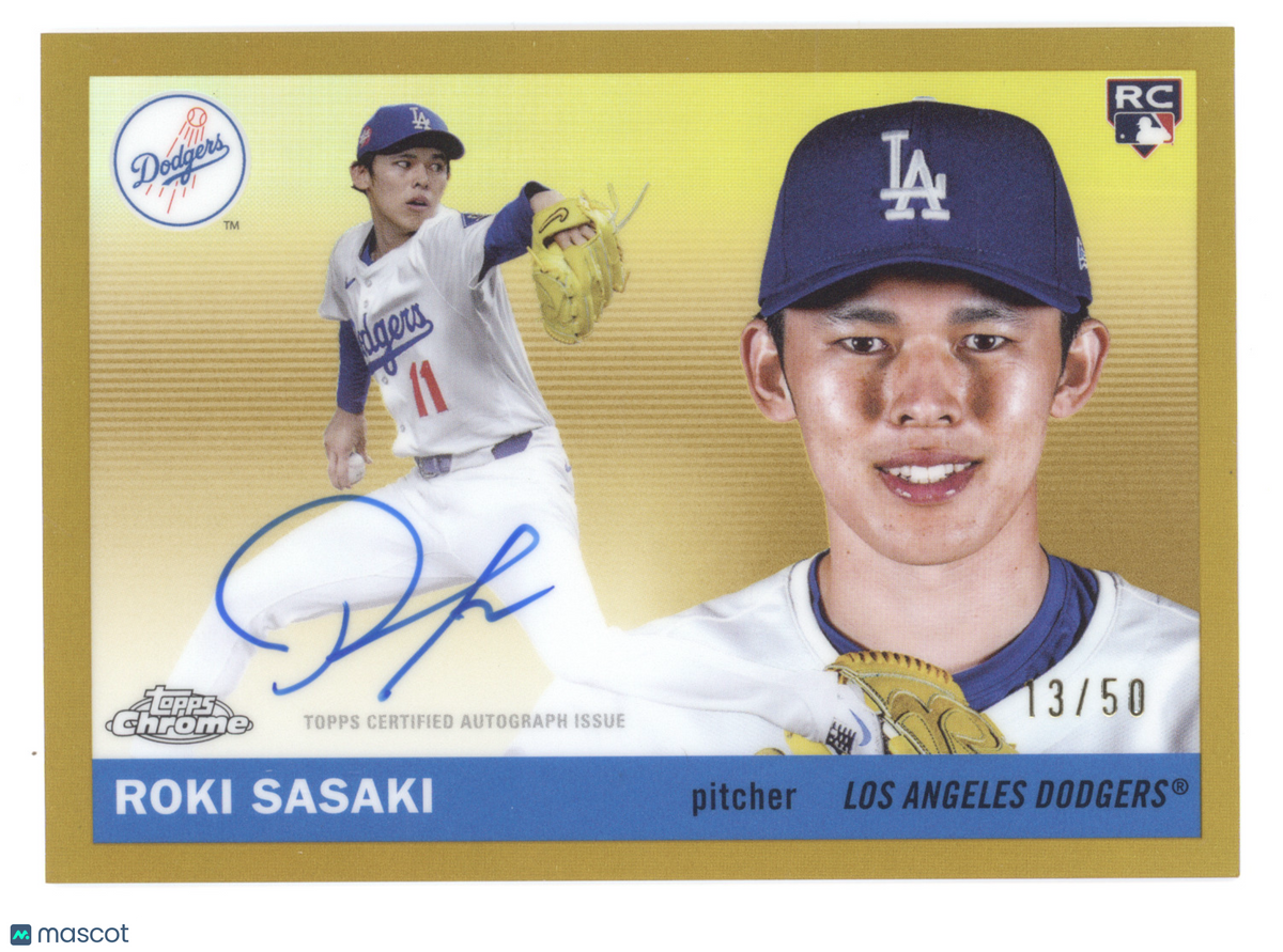 2025 Topps Chrome Platinum Autograph Roki Sasaki #CPA-RS Gold RC 13/50