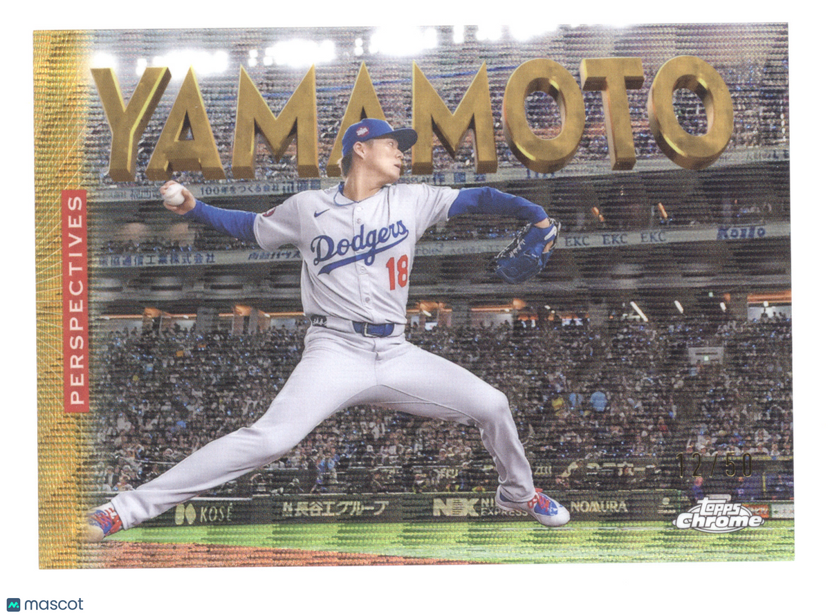 2026 Topps Chrome Perspectives Yoshinobu Yamamoto #P-4 Gold Wave 12/50