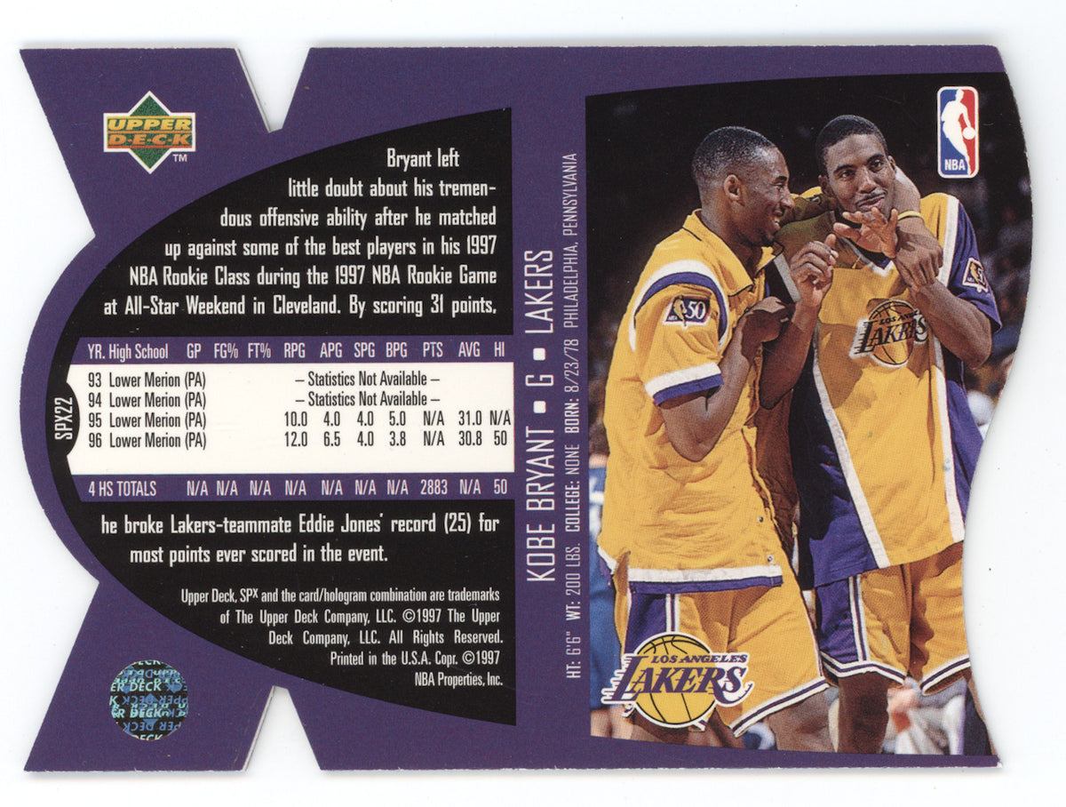 1997 Upper Deck SPx Kobe Bryant #22 Die-Cut