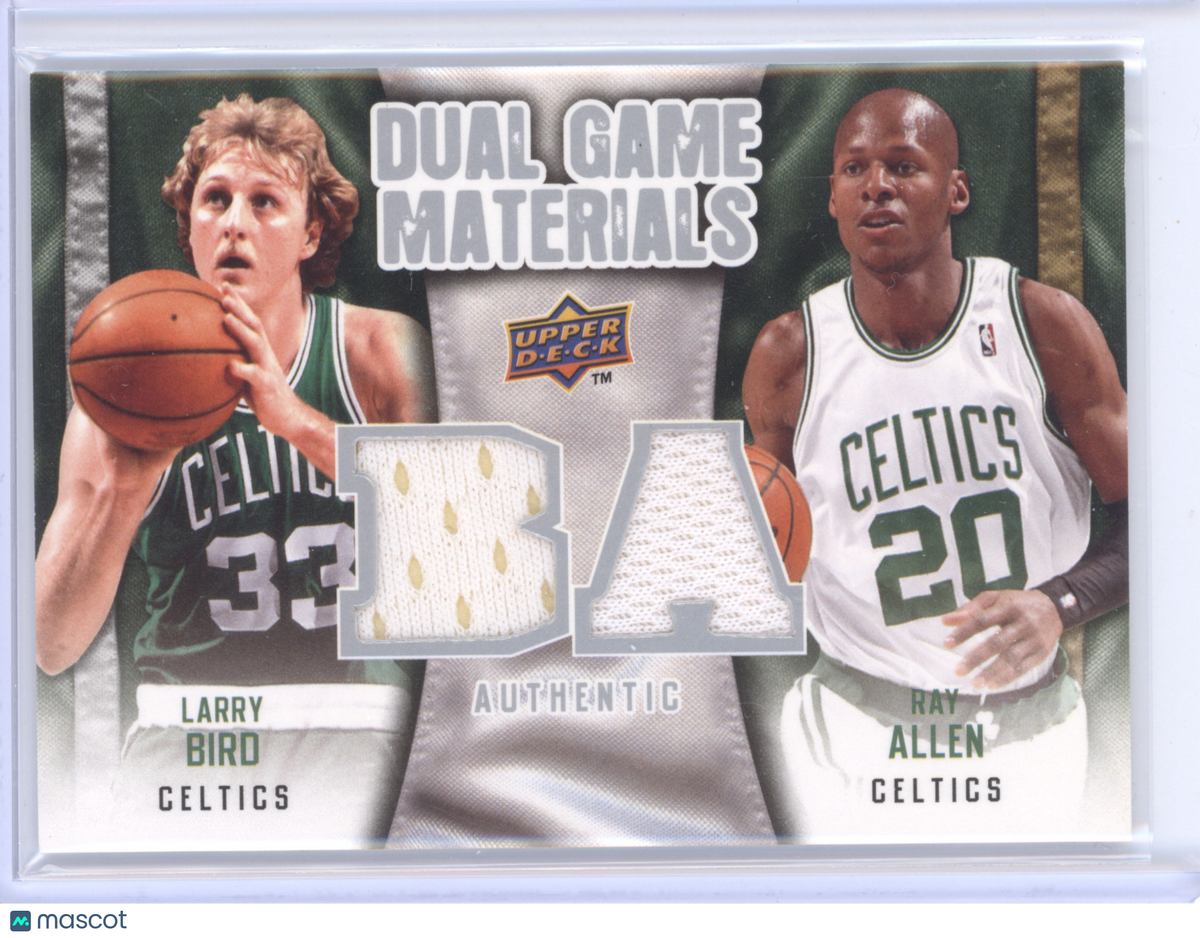 2009 Upper Deck Dual Game Materials Larry Bird Ray Allen #DG-AB Jersey Patch
