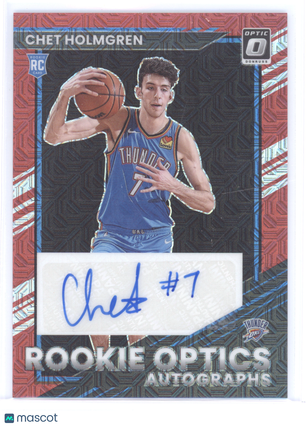 2022 Donruss Optic Rookie Optics Autographs Chet Holmgren #ROA-CHG Red Mojo RC