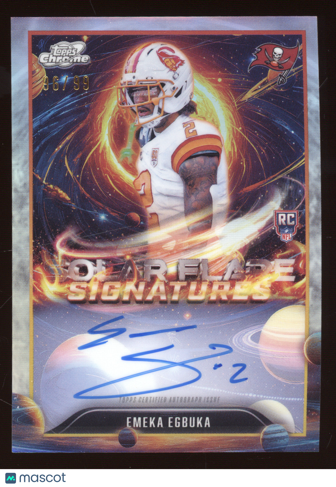 2025 Topps Cosmic Chrome Solar Flare Signatures Emeka Egbuka #SFS-EE RC 96/99