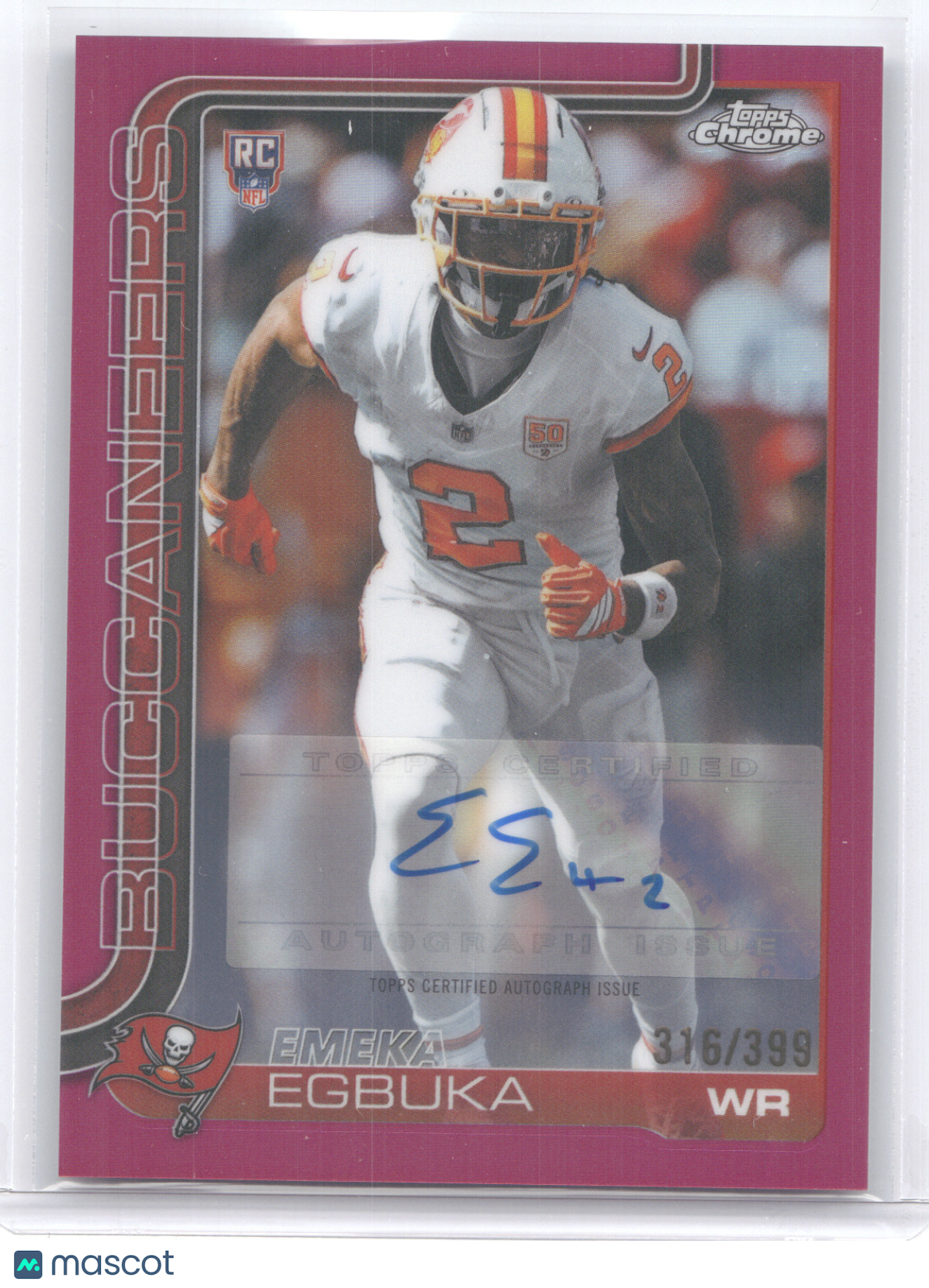 2025 Topps Chrome Rookie Autograph Emeka Egbuka #RA-EE Magenta 316/399 RC