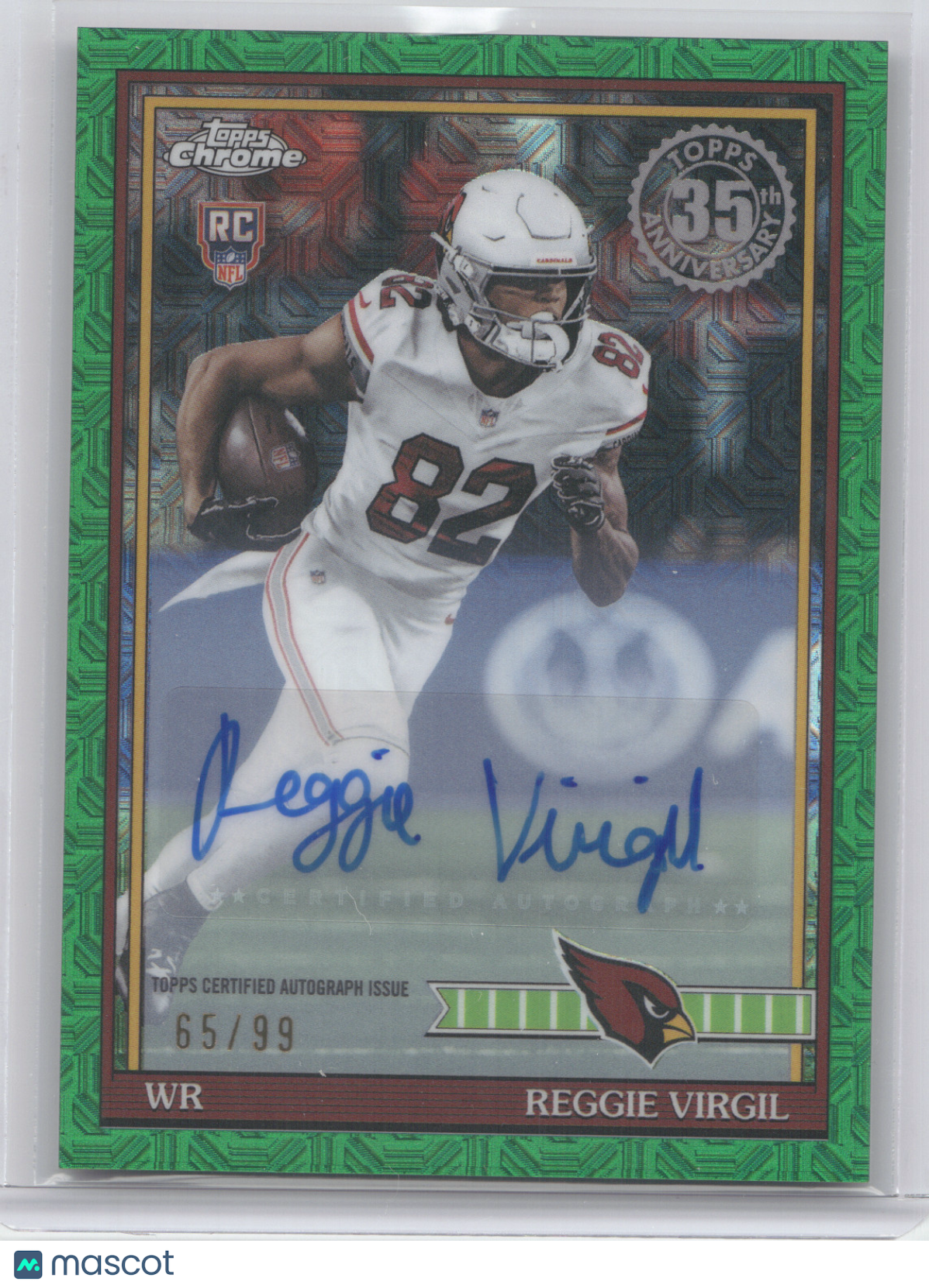 2026 Topps 1991 Rookie Chrome Autograph Reggie Virgil #40 Green Mojo 65/99 RC