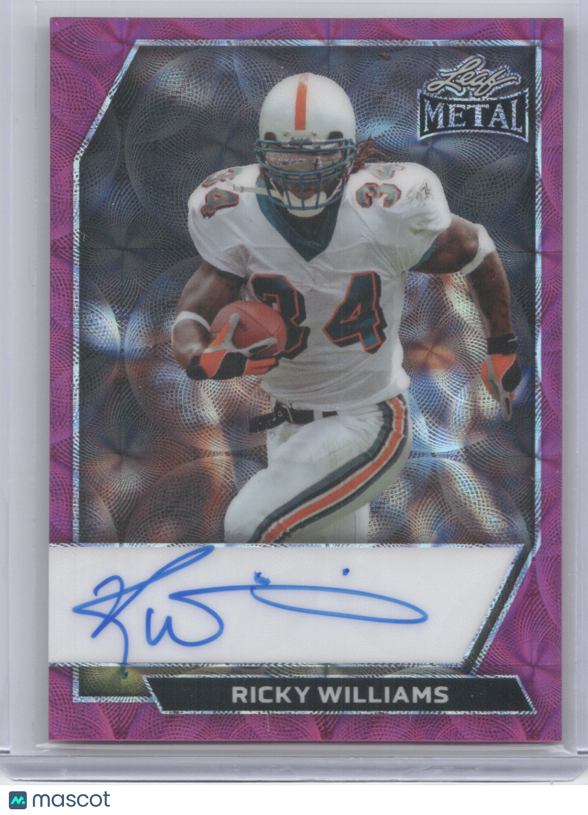 2026 Leaf Metal Autograph Ricky Williams #OC-RW2 Pink Kaleidoscope 3/4