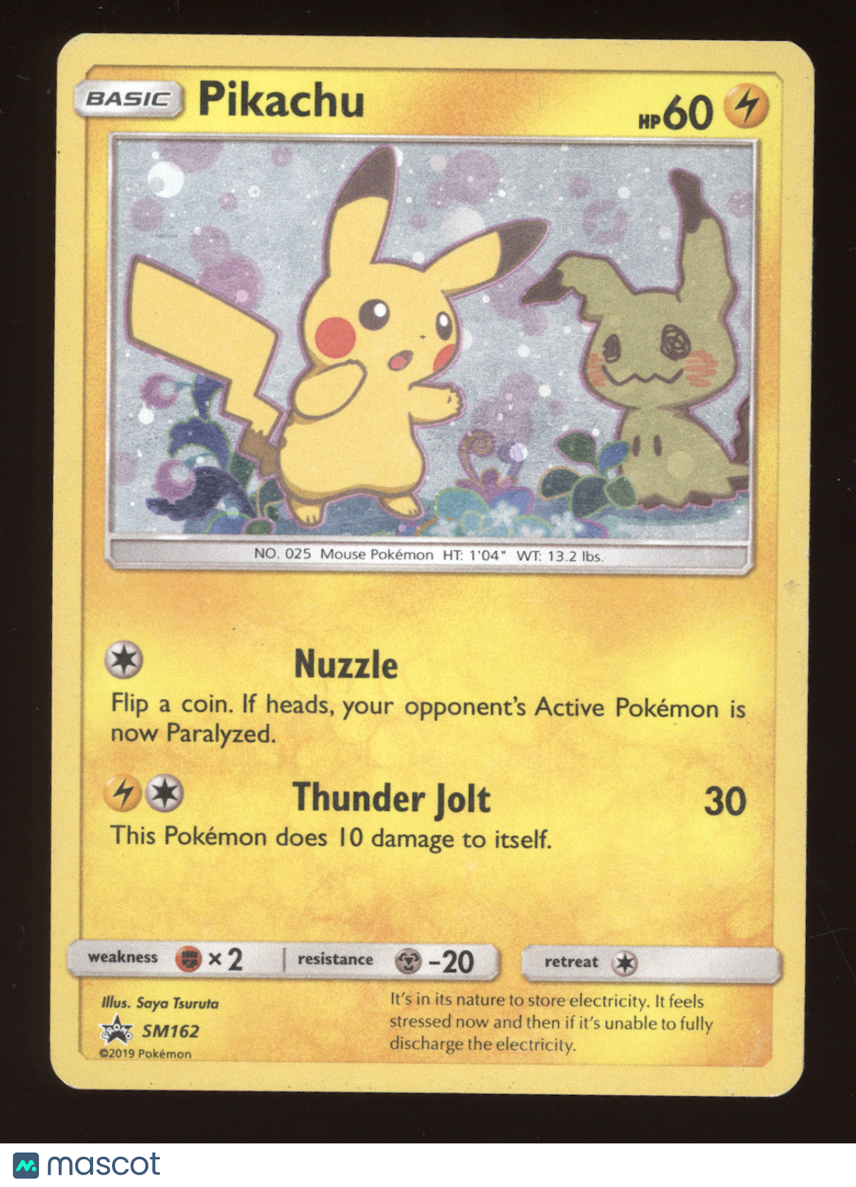 2019 Sun & Moon Pikachu Black Star Promo #SM162