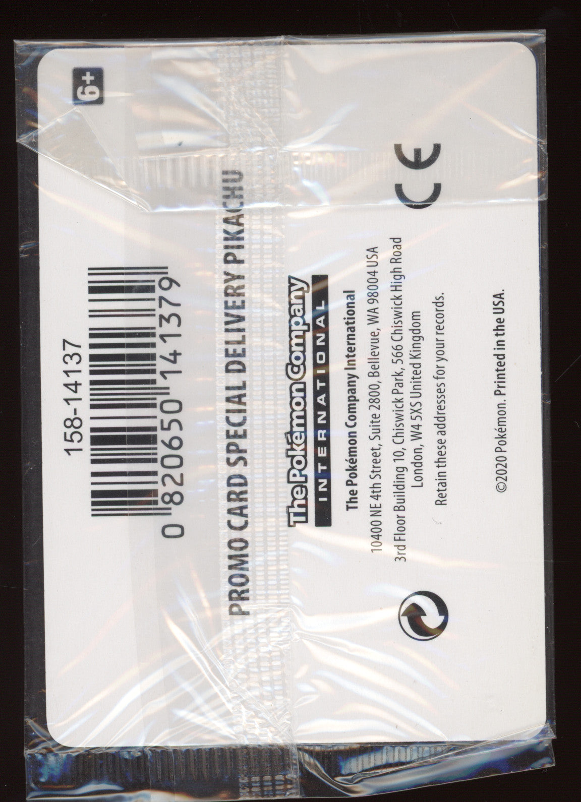 2020 Sword & Shield Special Delivery Pikachu (sealed) Black Star Promo #SWSH074