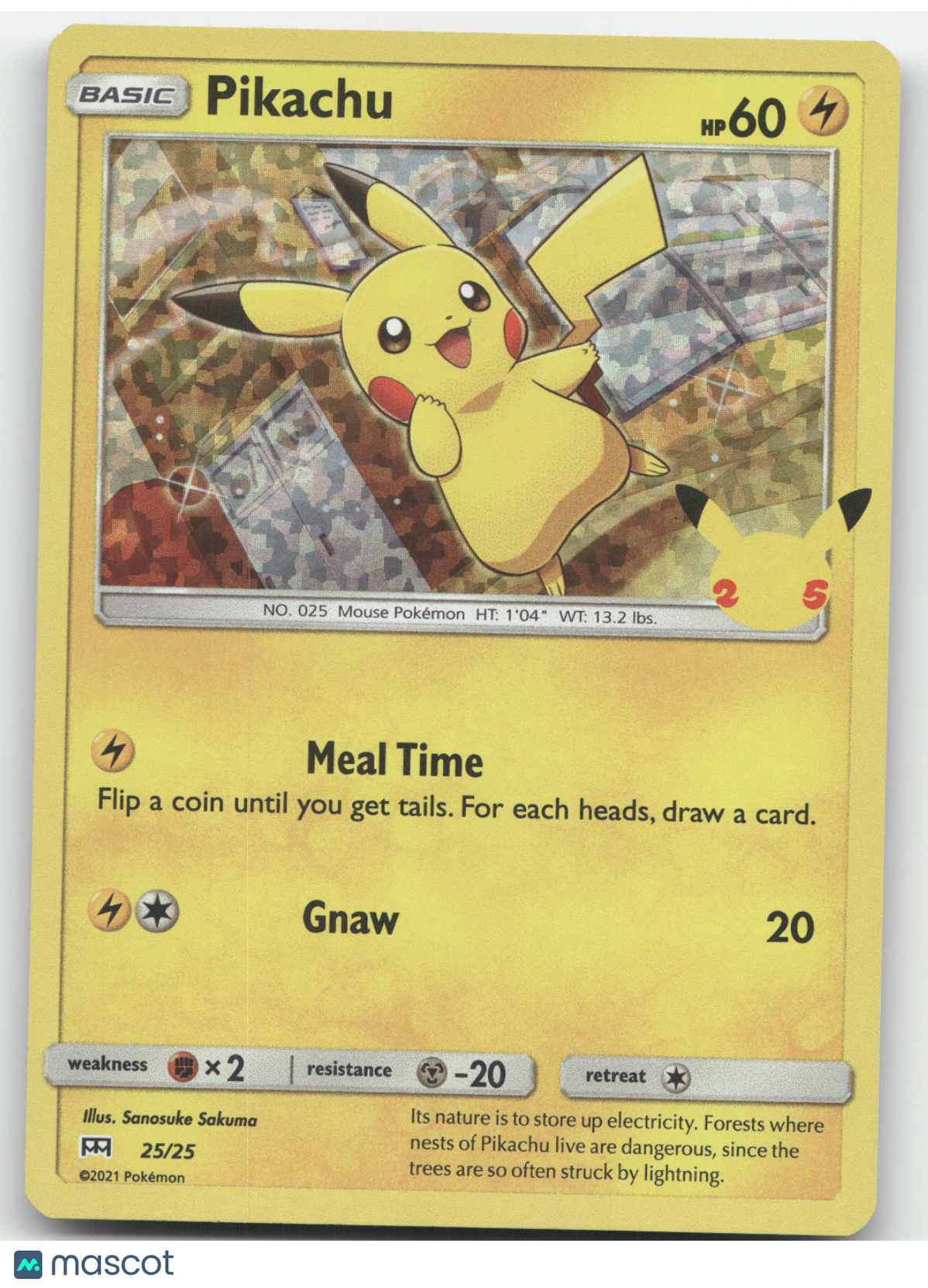2021 McDonald's Collection Pikachu Confetti Holo #25/25