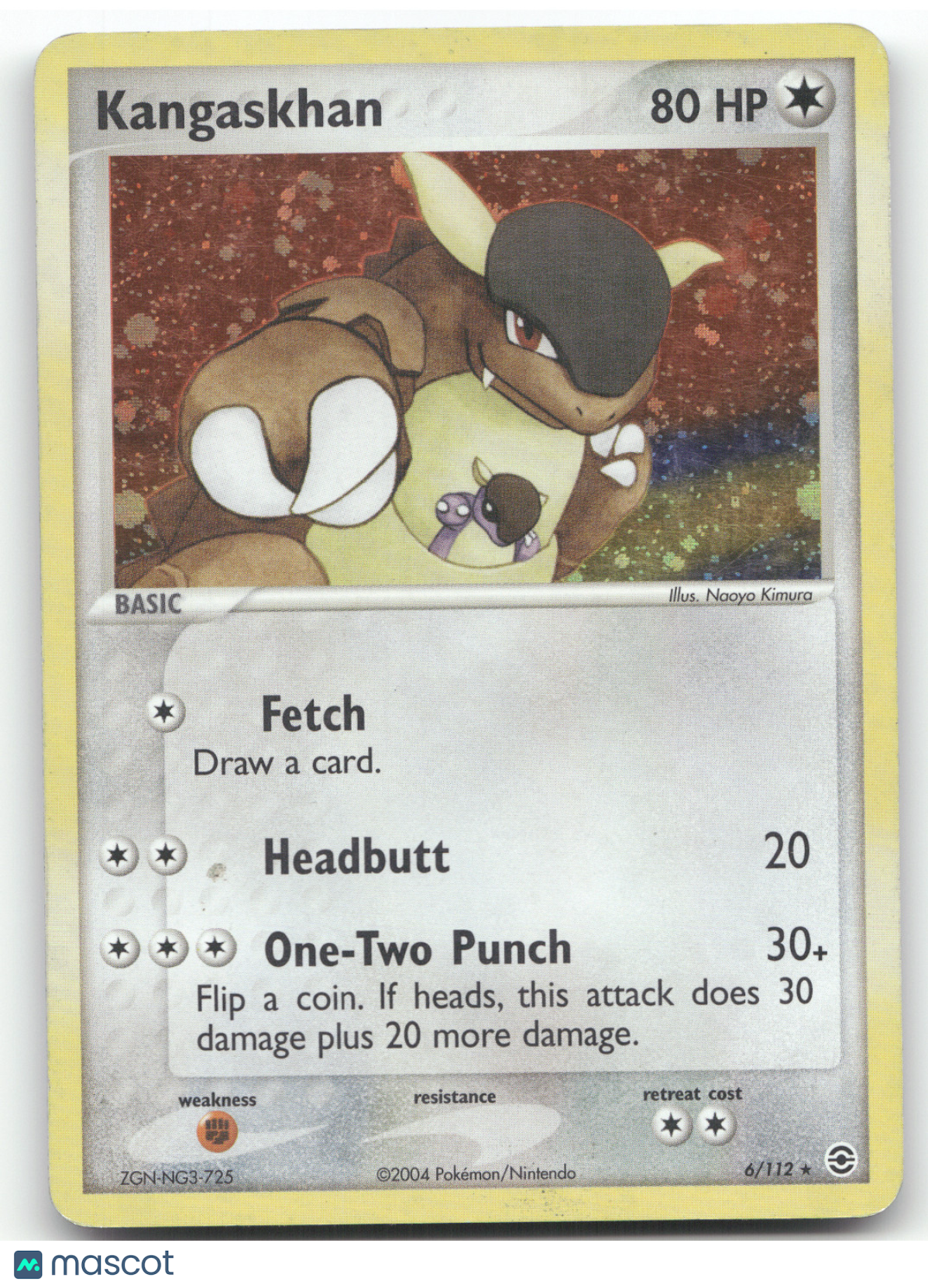 2004 EX FireRed & LeafGreen Kangaskhan Holo Rare #6/112