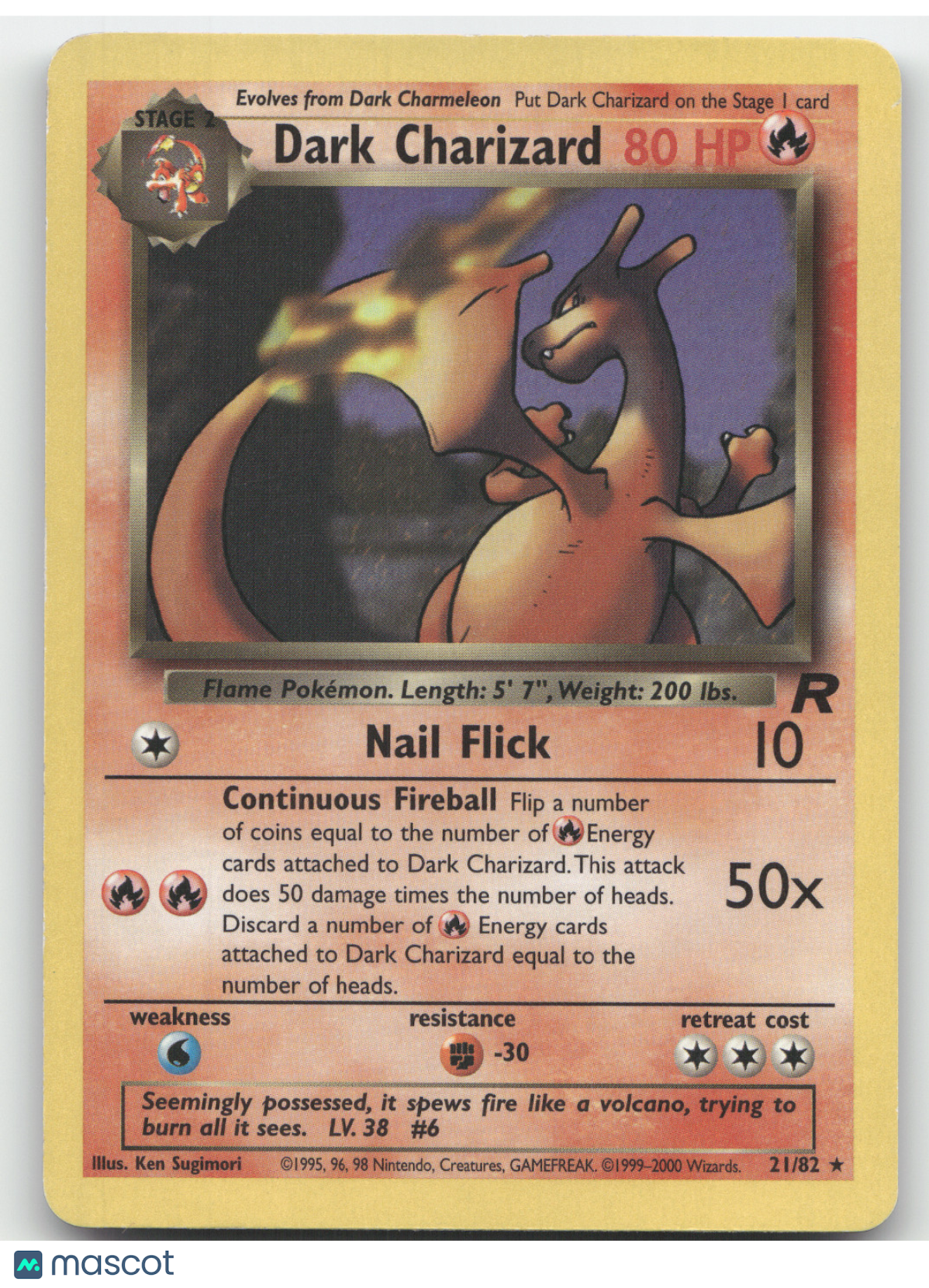 2000 Team Rocket Dark Charizard Rare #21/82