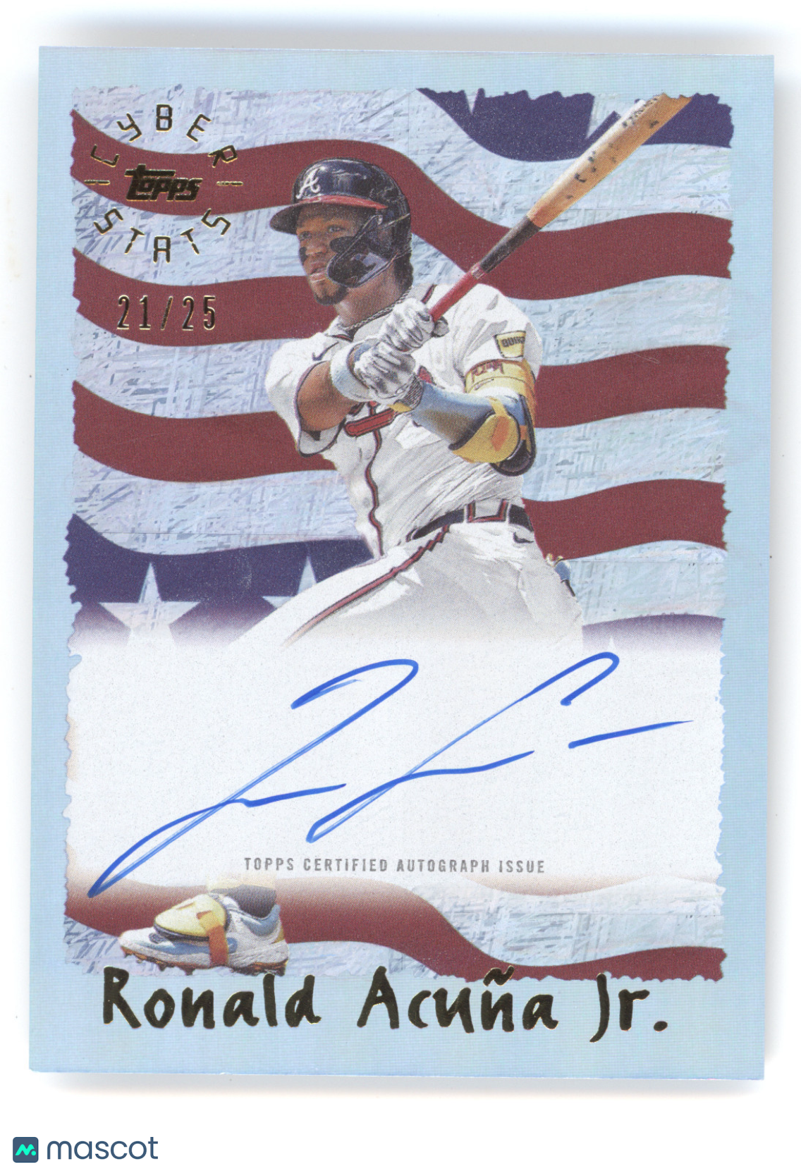 2025 Topps Archives Ronald Acuña Jr. #95CA-RA Cyberstats Autograph 21/25