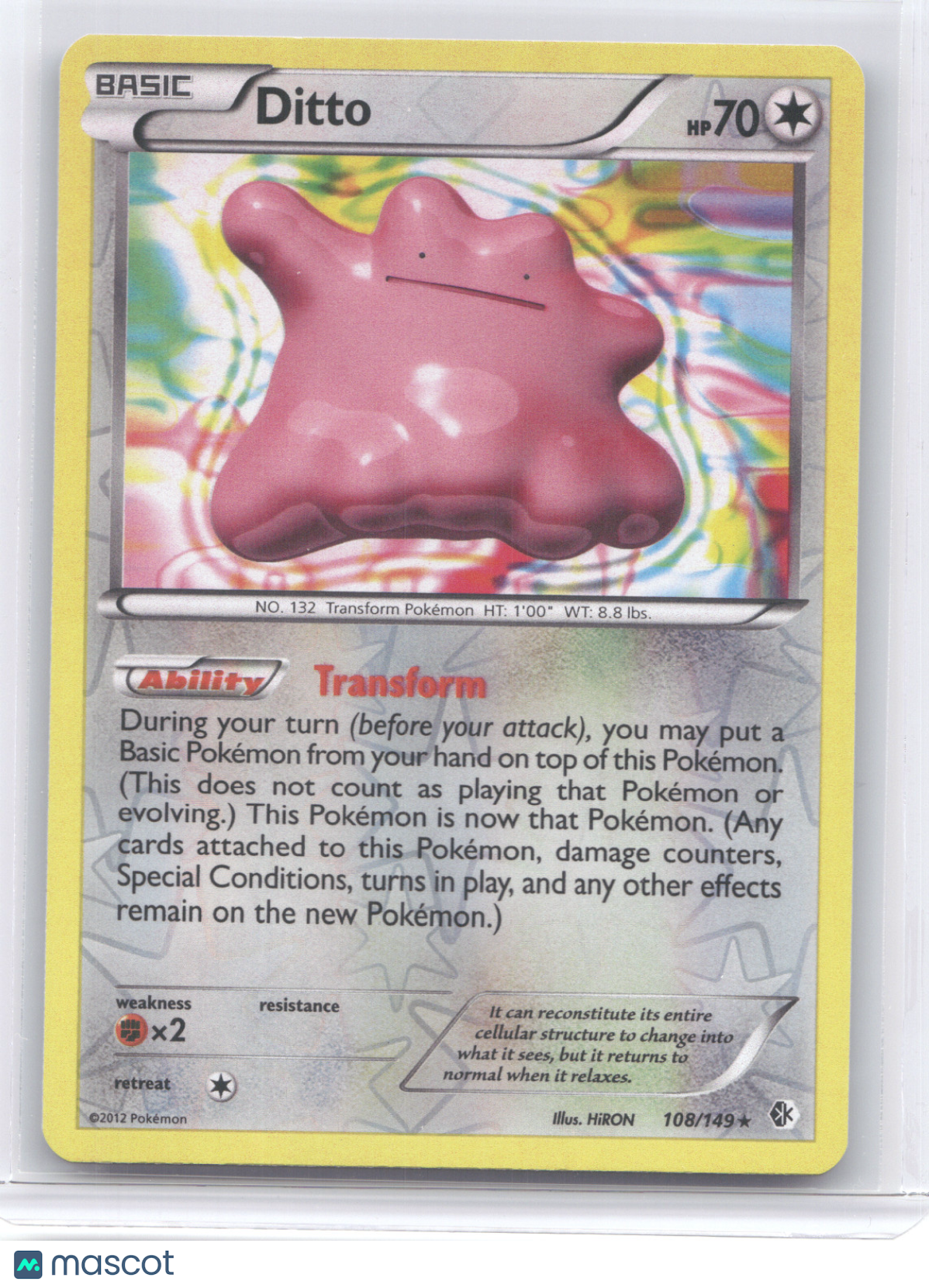 2012 Boundaries Crossed Ditto Reverse Holo Rare #108/149