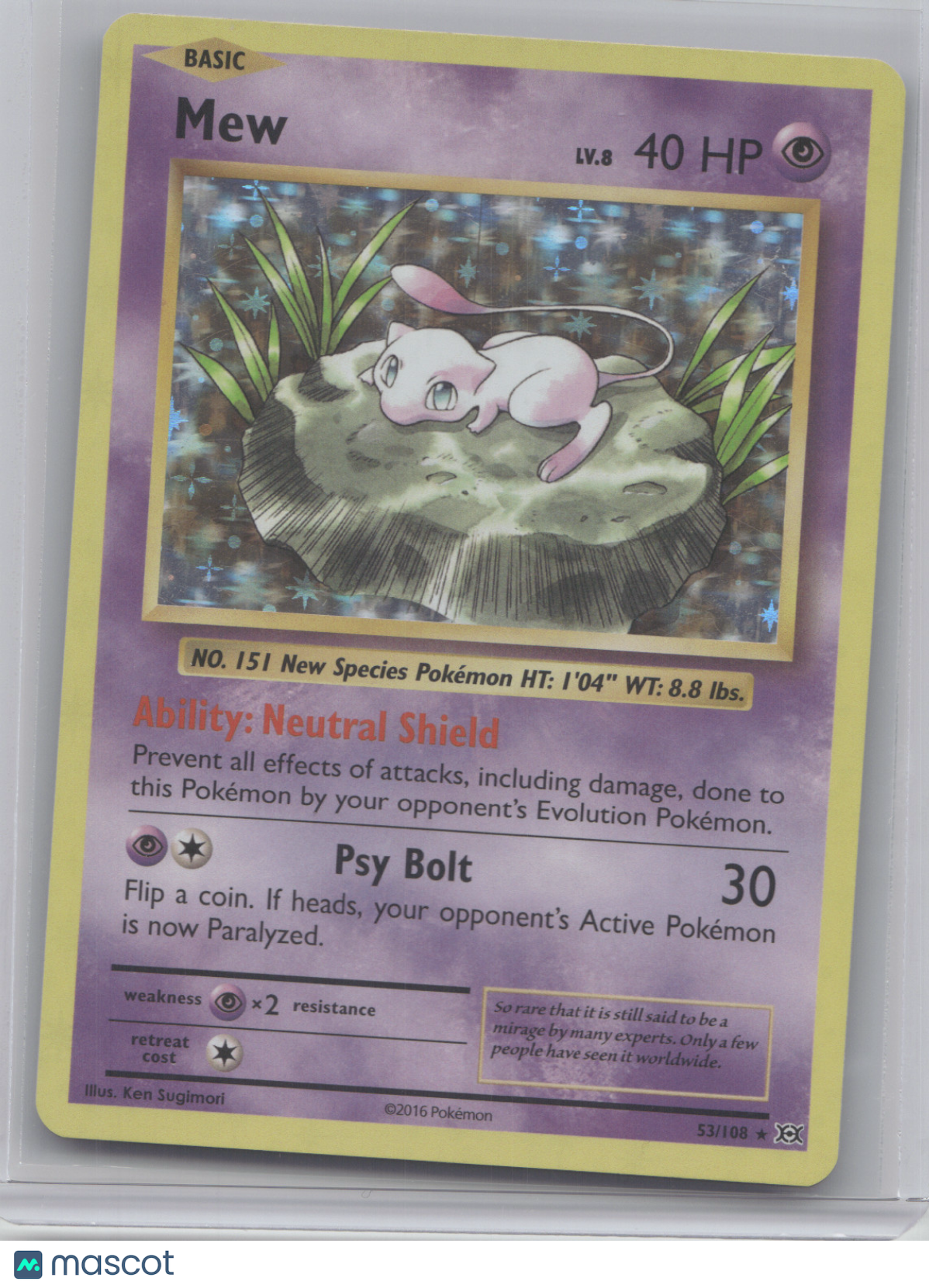 2016 Evolutions Mew Holo Rare #53/108