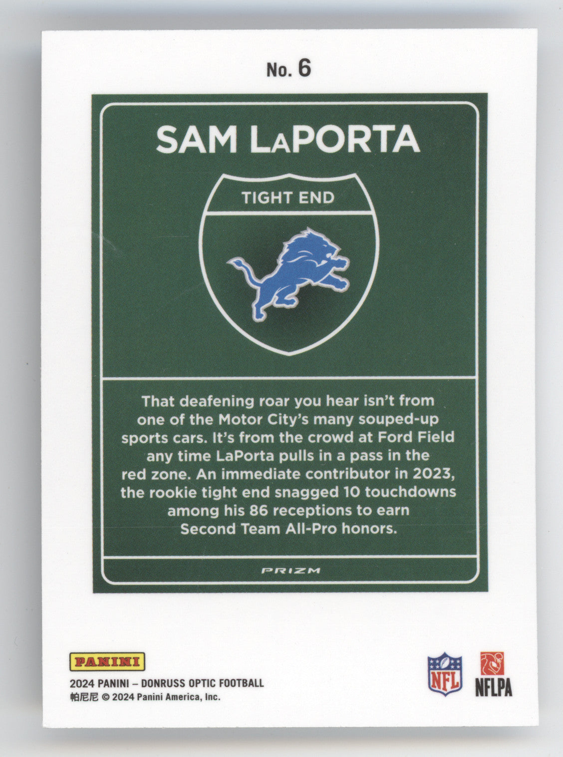 2024 Donruss Optic Sam LaPorta #6 Downtown
