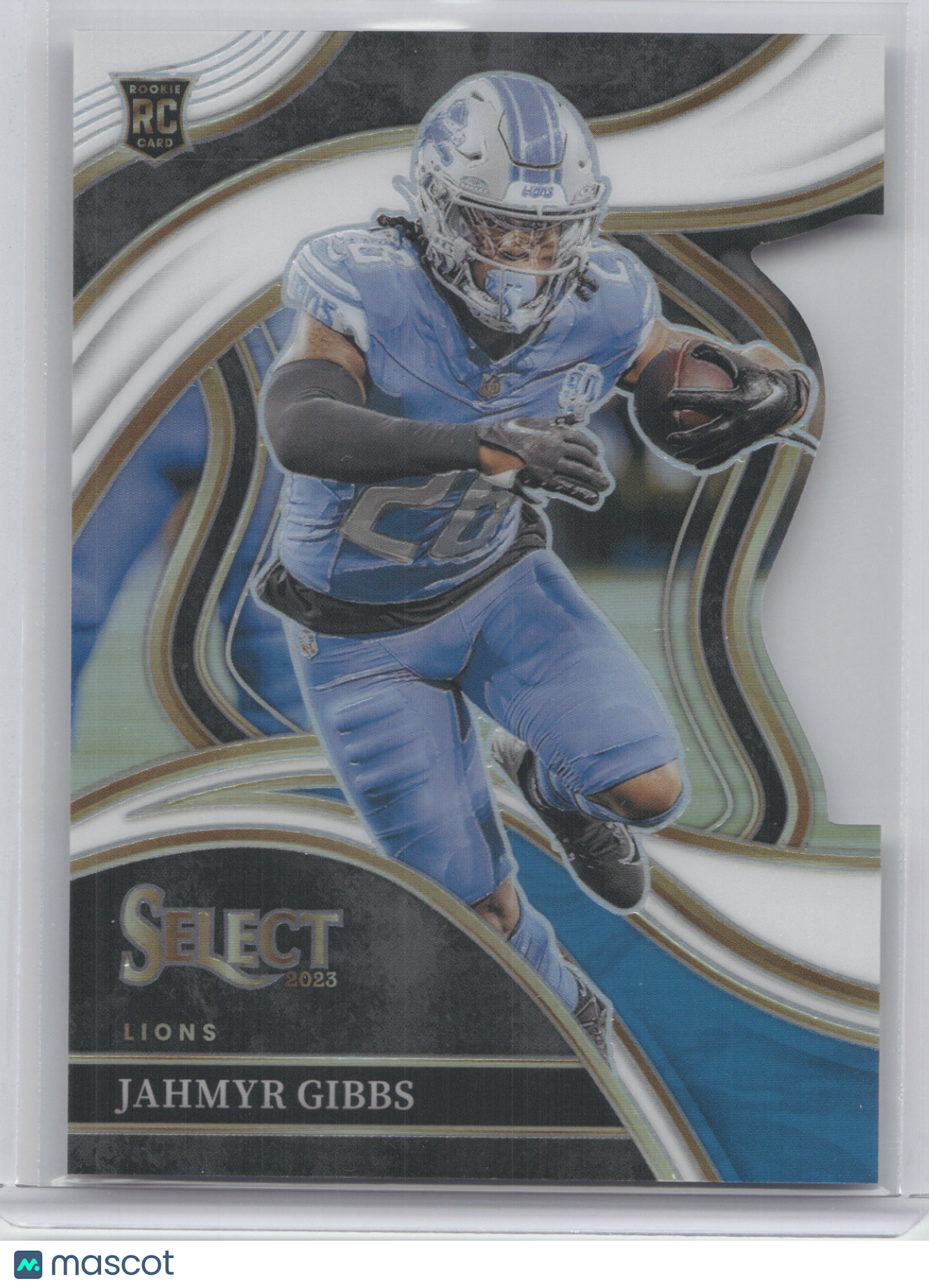 2024 Panini Select Football Jahmyr Gibbs #266 White Prizm Die-Cut 118/199 RC