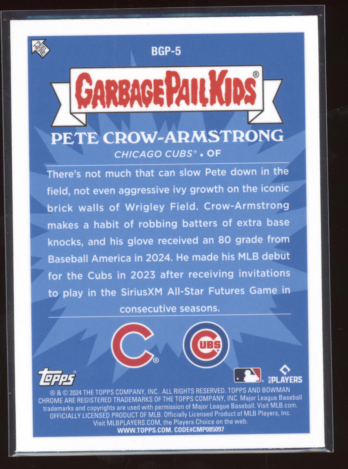 2024 Bowman Chrome Garbage Pail Kids Baseball Pete Crow-Armstrong #BGP-5 RC