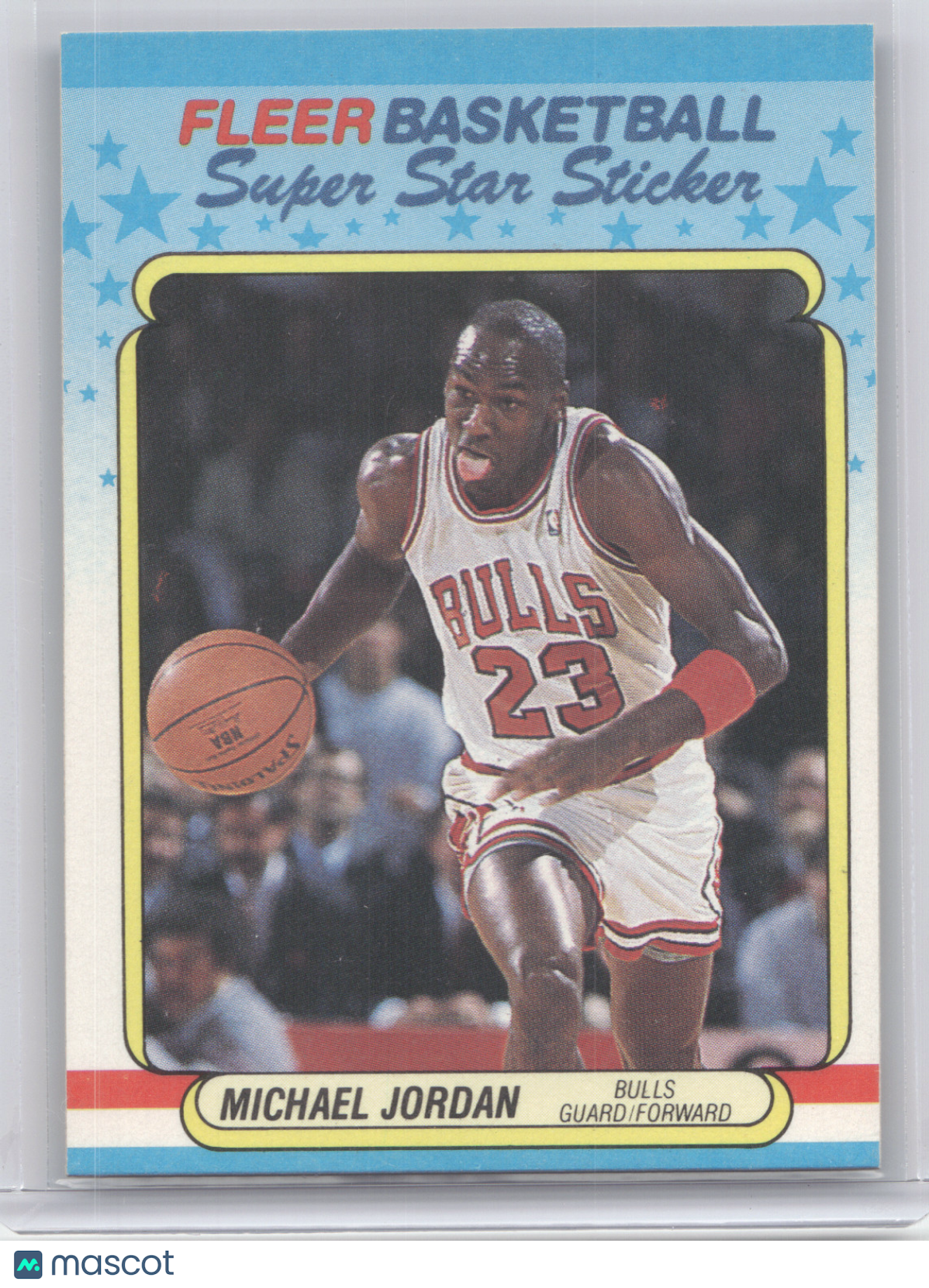 1988 Fleer Basketball Sticker Michael Jordan #7