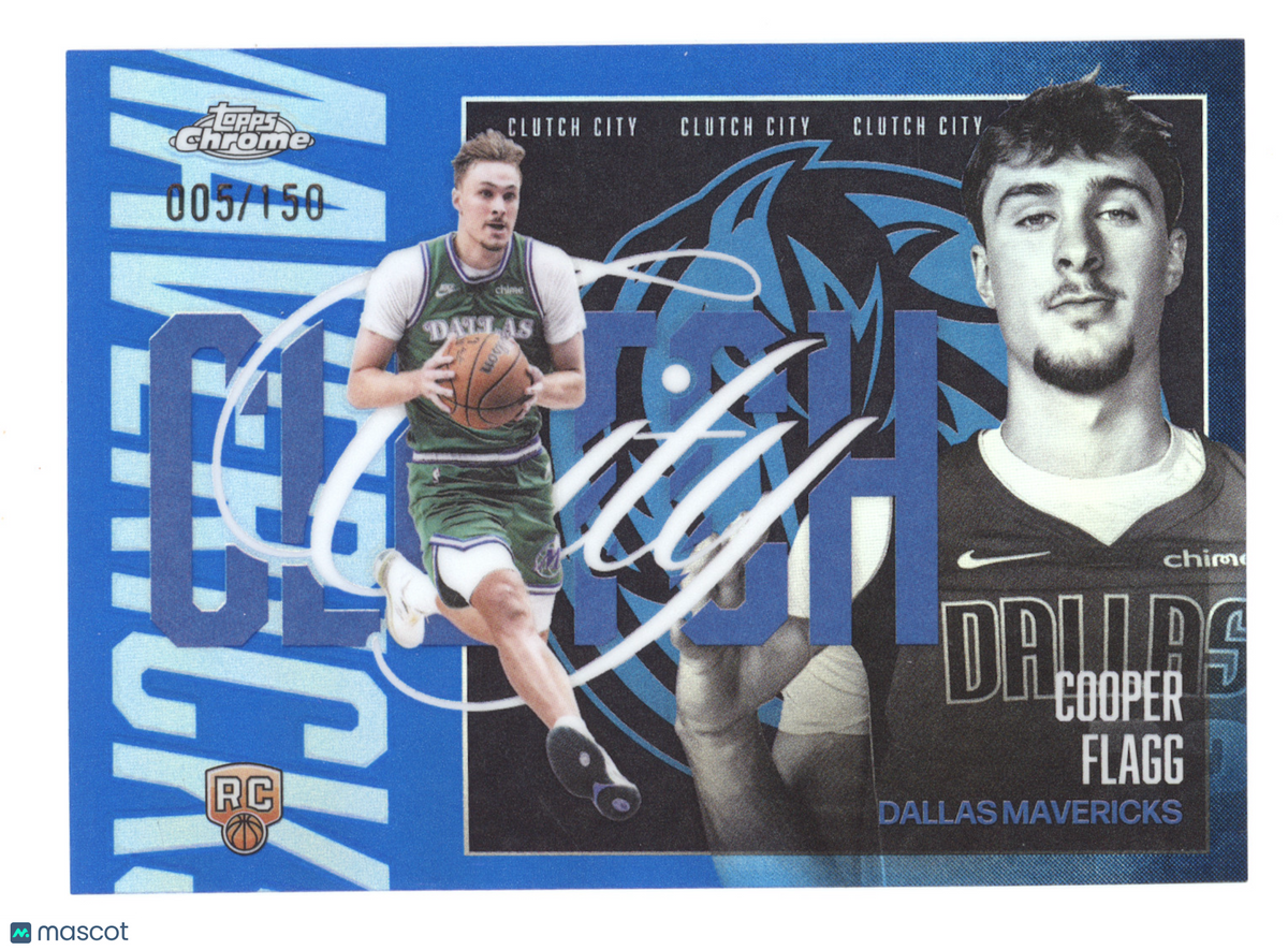 2025 Topps Chrome Update Clutch City Cooper Flagg #YQ-1 Blue 005/150