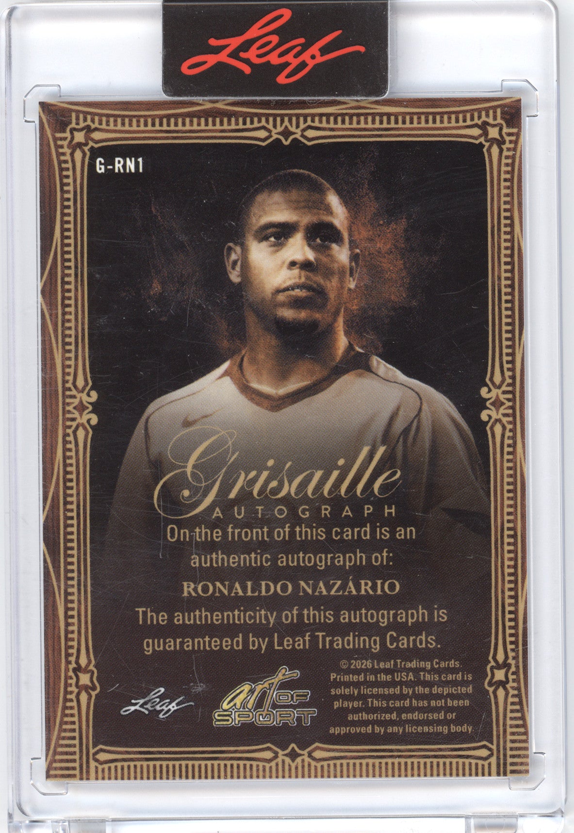 2026 Leaf Art of Sport Autograph Ronaldo Nazário #G-RN1 2/4