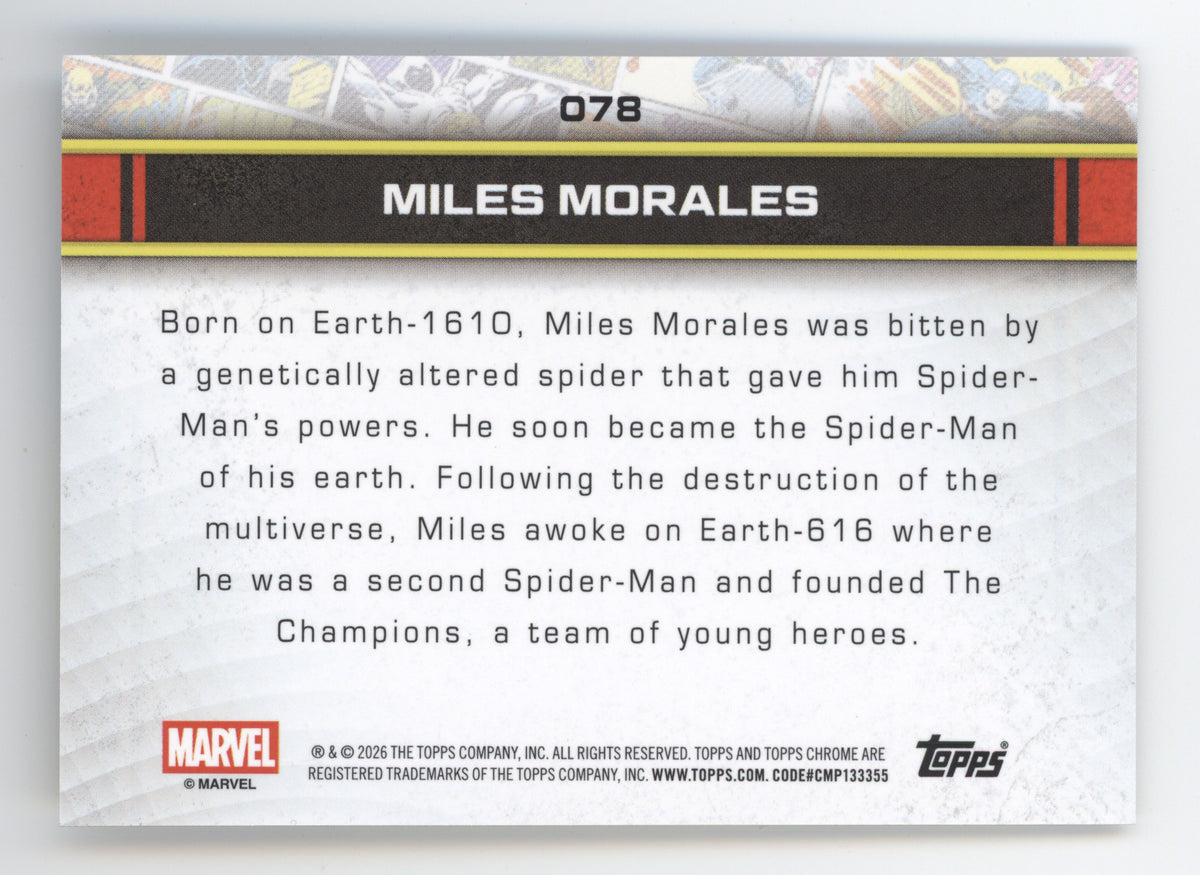 2026 Topps Chrome Marvel Miles Morales 75/80 #078