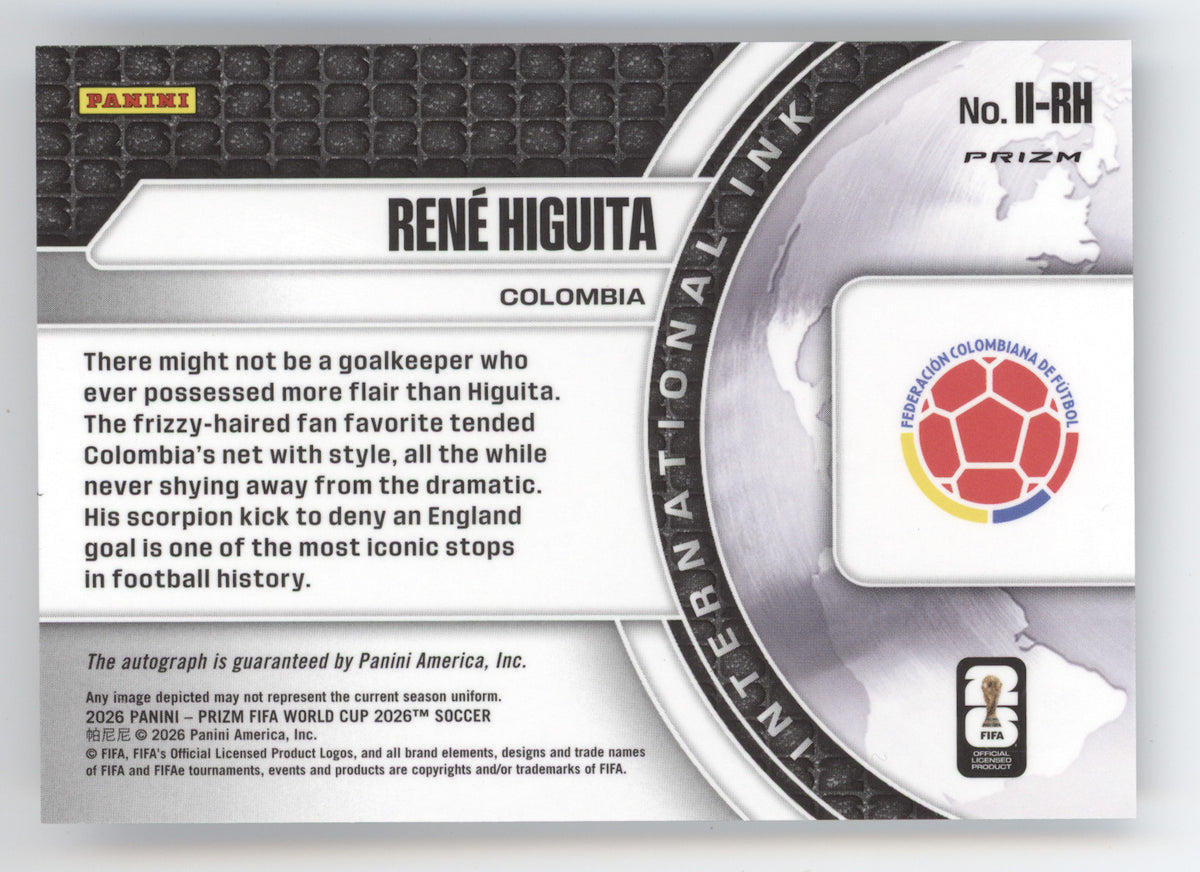 2026 Panini Prizm FIFA World Cup René Higuita #II-RH International Ink