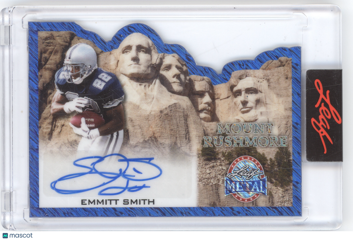 2026 Leaf Metal Mount Rushmore Autograph Emmitt Smith #MR-ES1 Blue 2/3