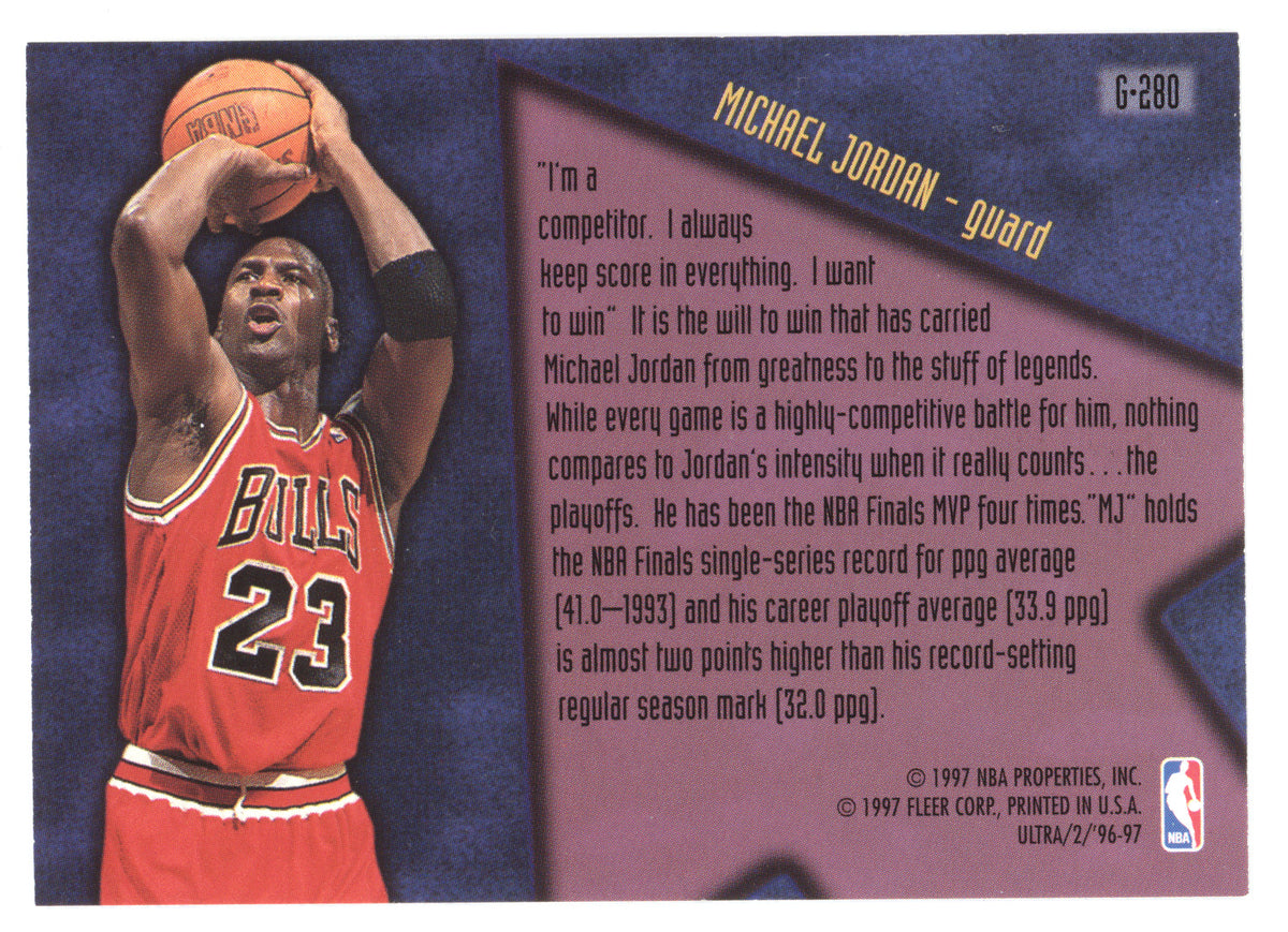 1996 Fleer Ultra Step It Up Michael Jordan #G-280 Gold Medallion