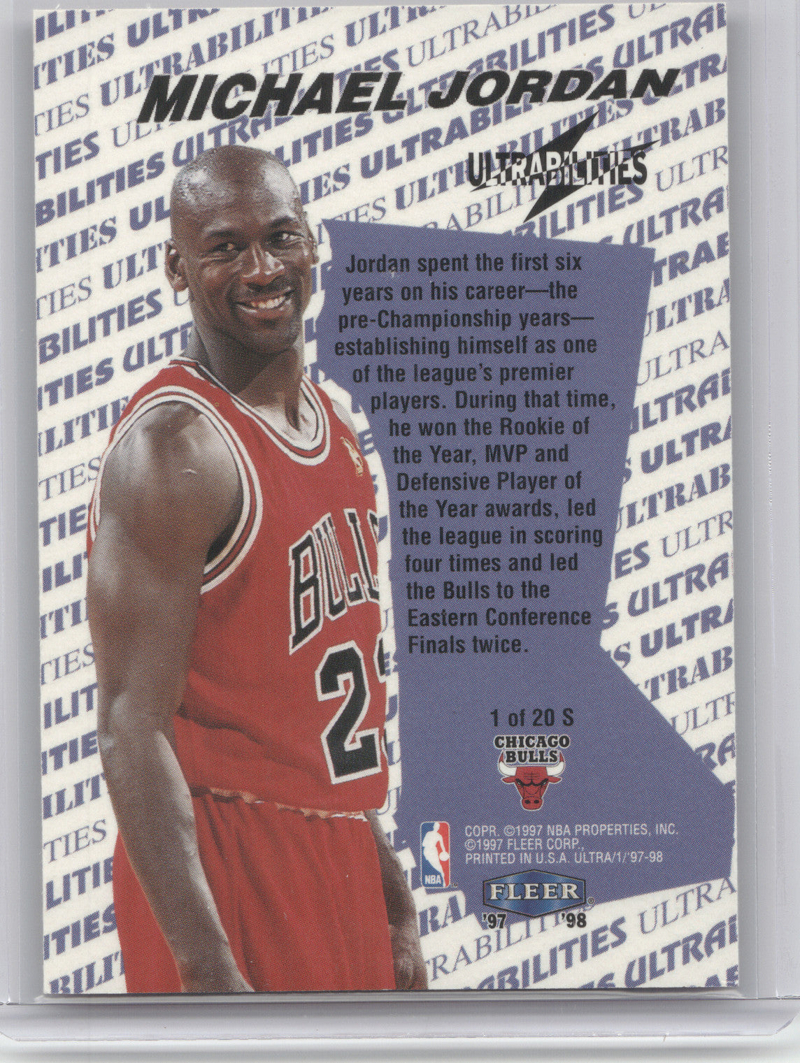 1997 Fleer Ultra Ultrabilities Michael Jordan #1 Starter