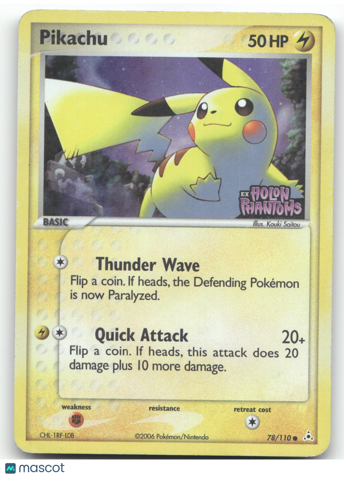 2008 EX Holon Phantoms Pikachu Expansion Stamp Holo #78/110