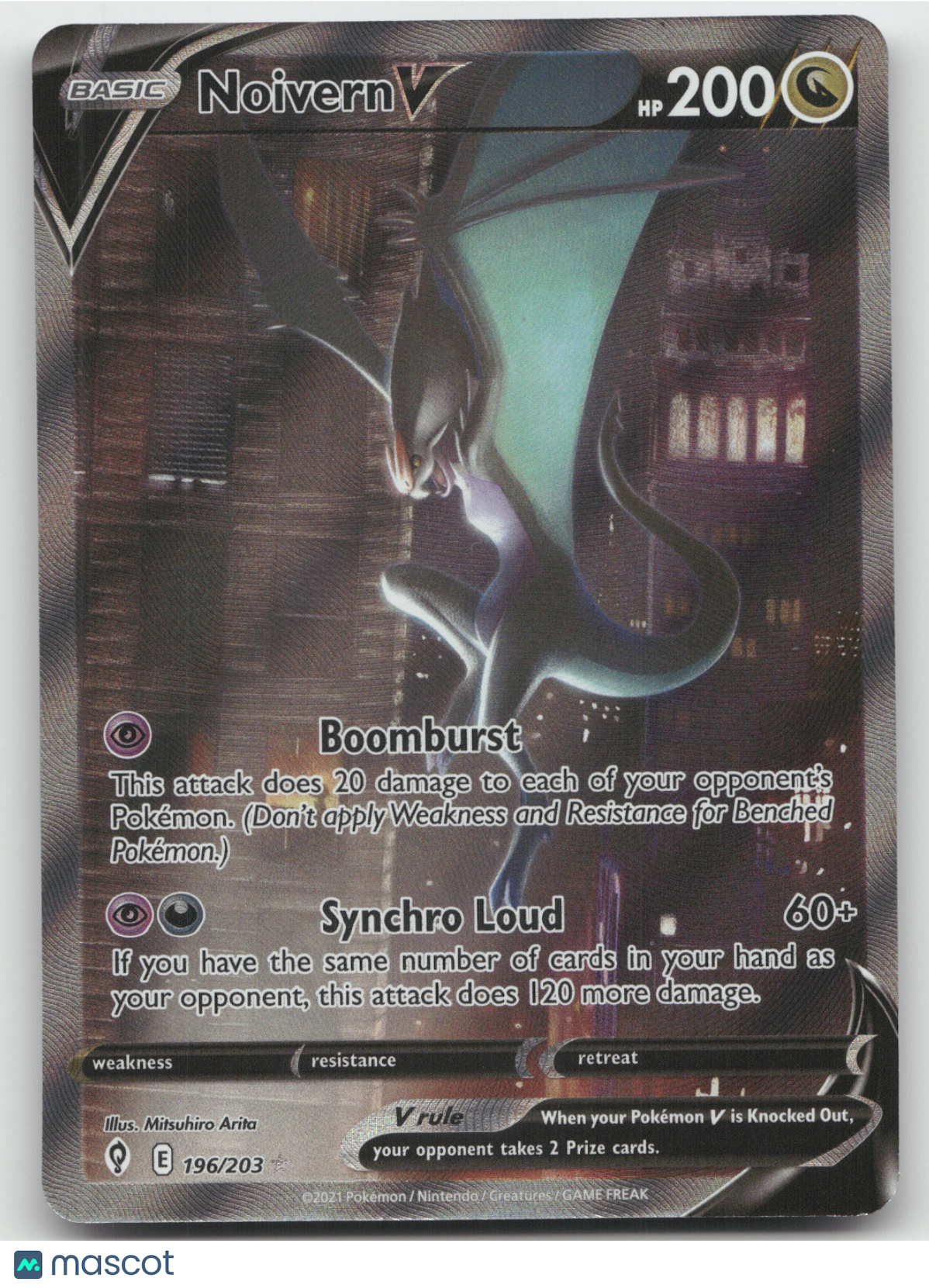 2021 Evolving Skies Noivern V Holo Rare #196/203