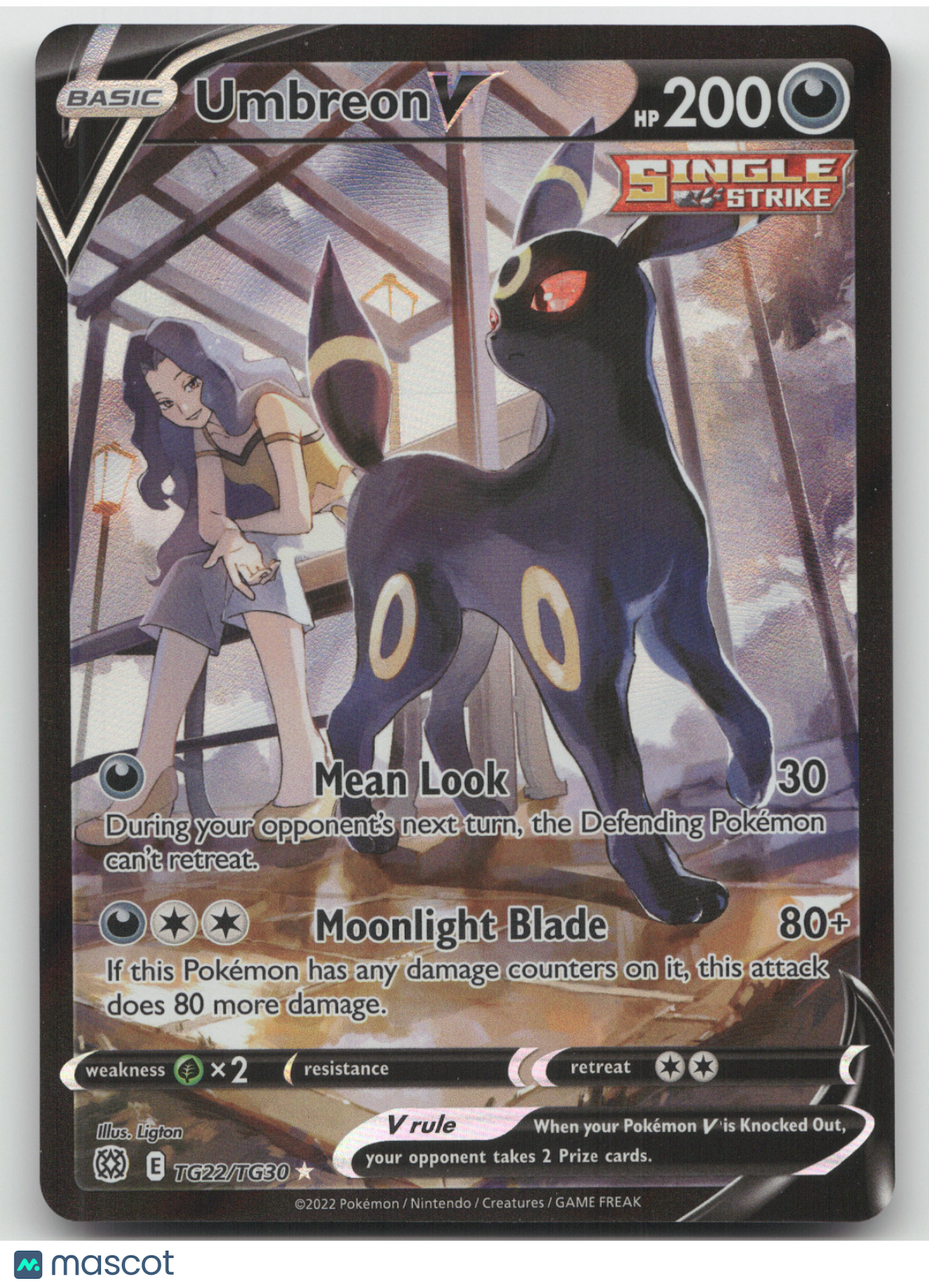 2022 Brilliant Stars Umbreon V Holo Rare #TG22/TG30