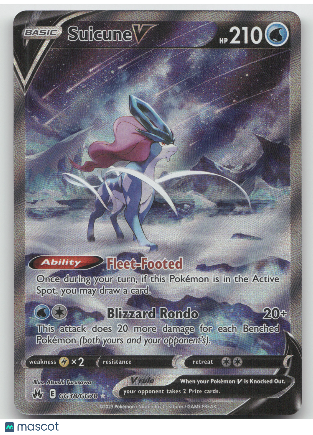 2023 Crown Zenith Suicune V Holo Rare #GG38/GG70