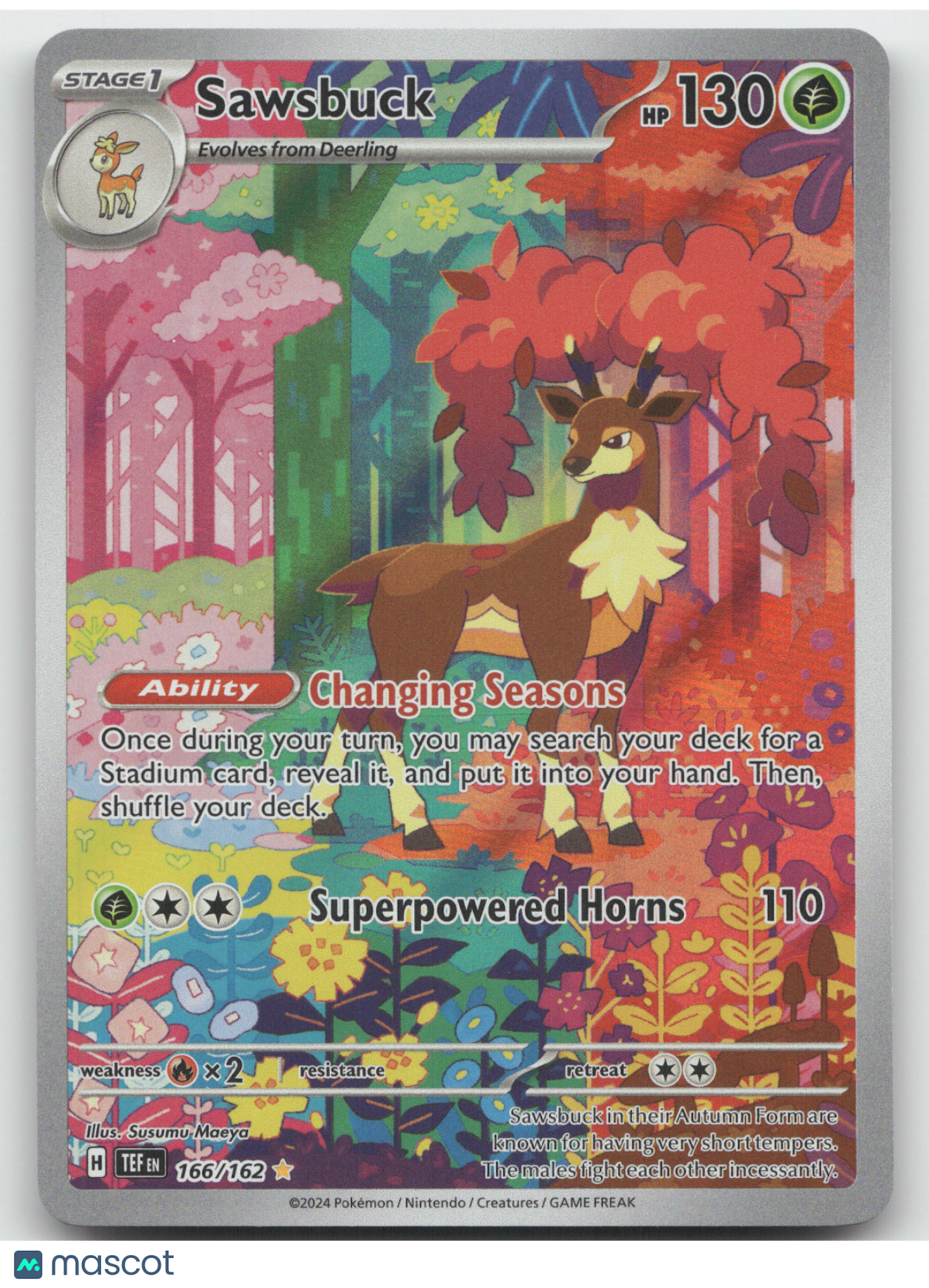 2024 Temporal Forces Sawsbuck Secret Rare #166/162