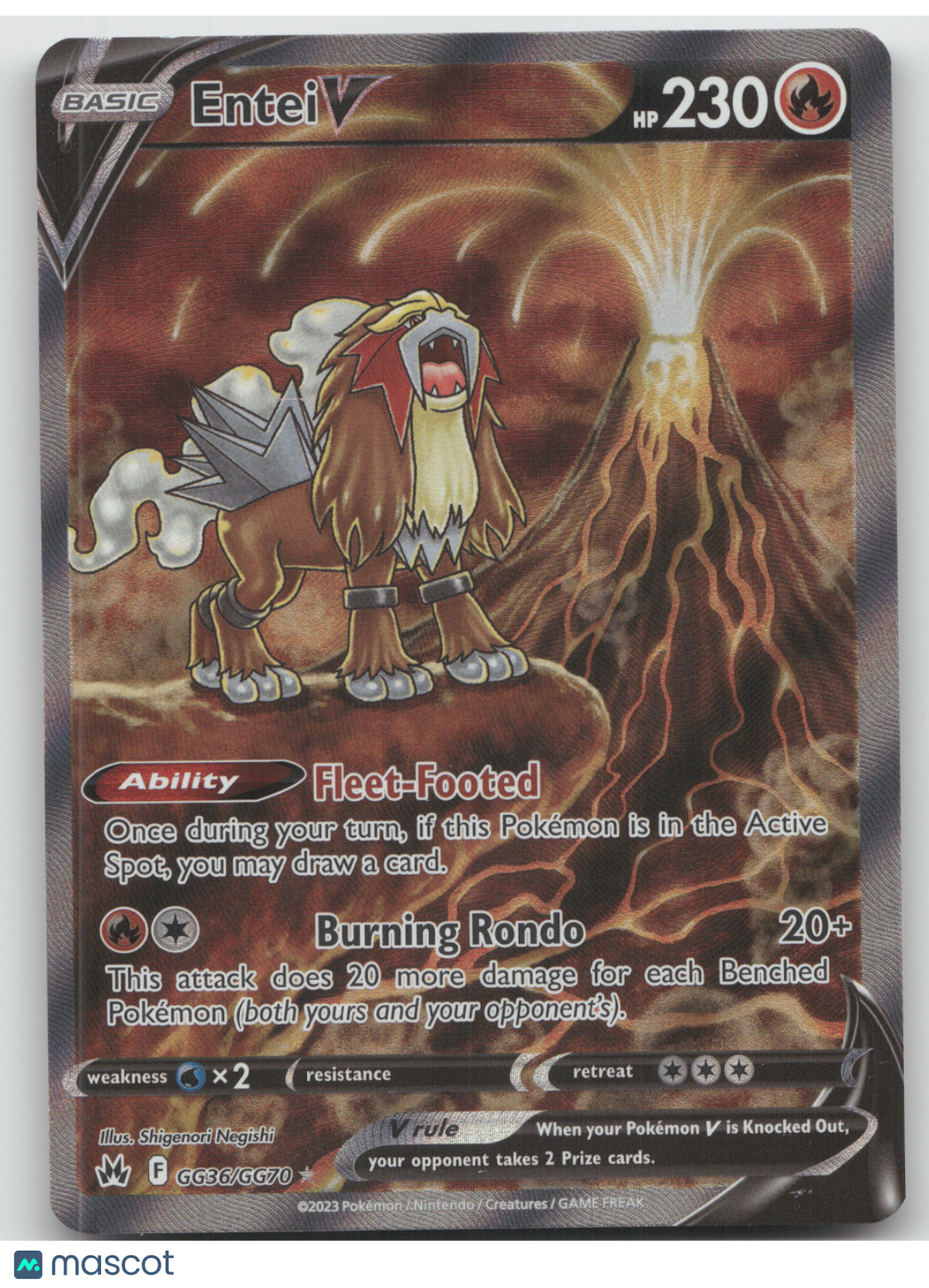 2023 Crown Zenith Entei V Holo Rare #GG36/GG70