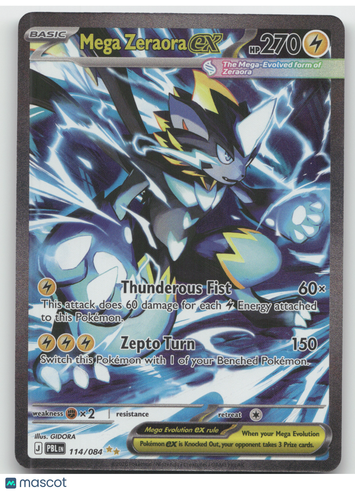 2026 Pitch Black Mega Zeraora ex Secret Rare #114/084