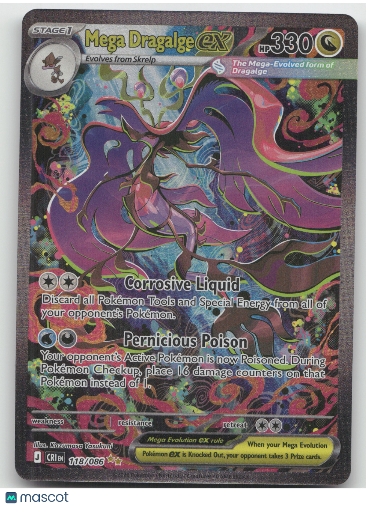 2026 Chaos Rising Mega Dragalge ex Secret Rare #118/086