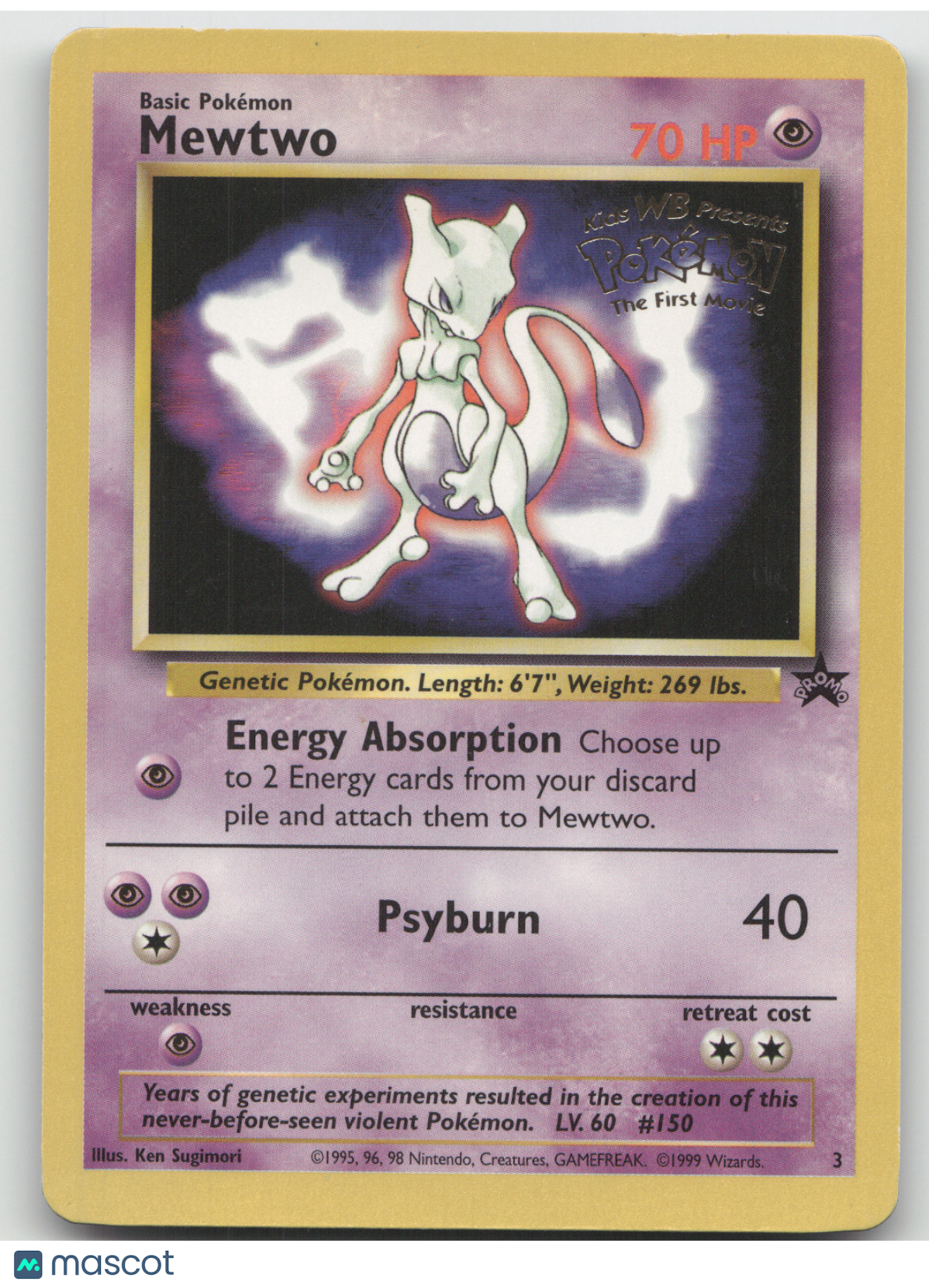 1999 Wizards of the Coast Mewtwo Black Star Promo #3