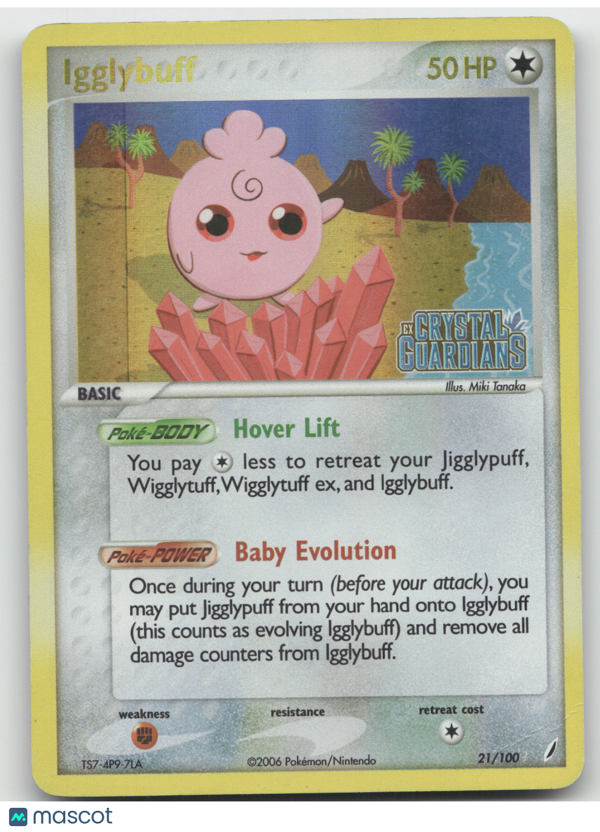 2009 EX Crystal Guardians Igglybuff Expansion Stamp Holo #21/100