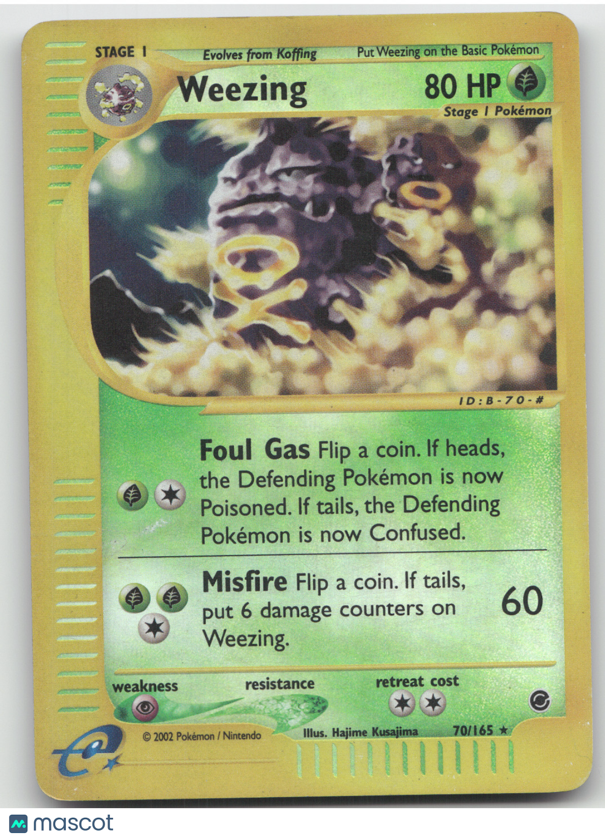 2002 Expedition Base Set Weezing Reverse Holo #70/165