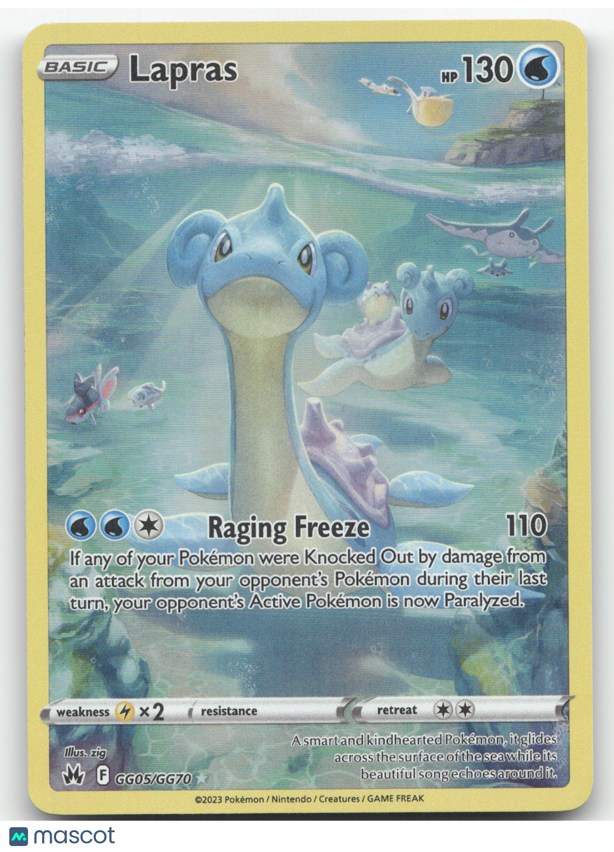 2023 Crown Zenith Lapras Holo Rare #GG05/GG70