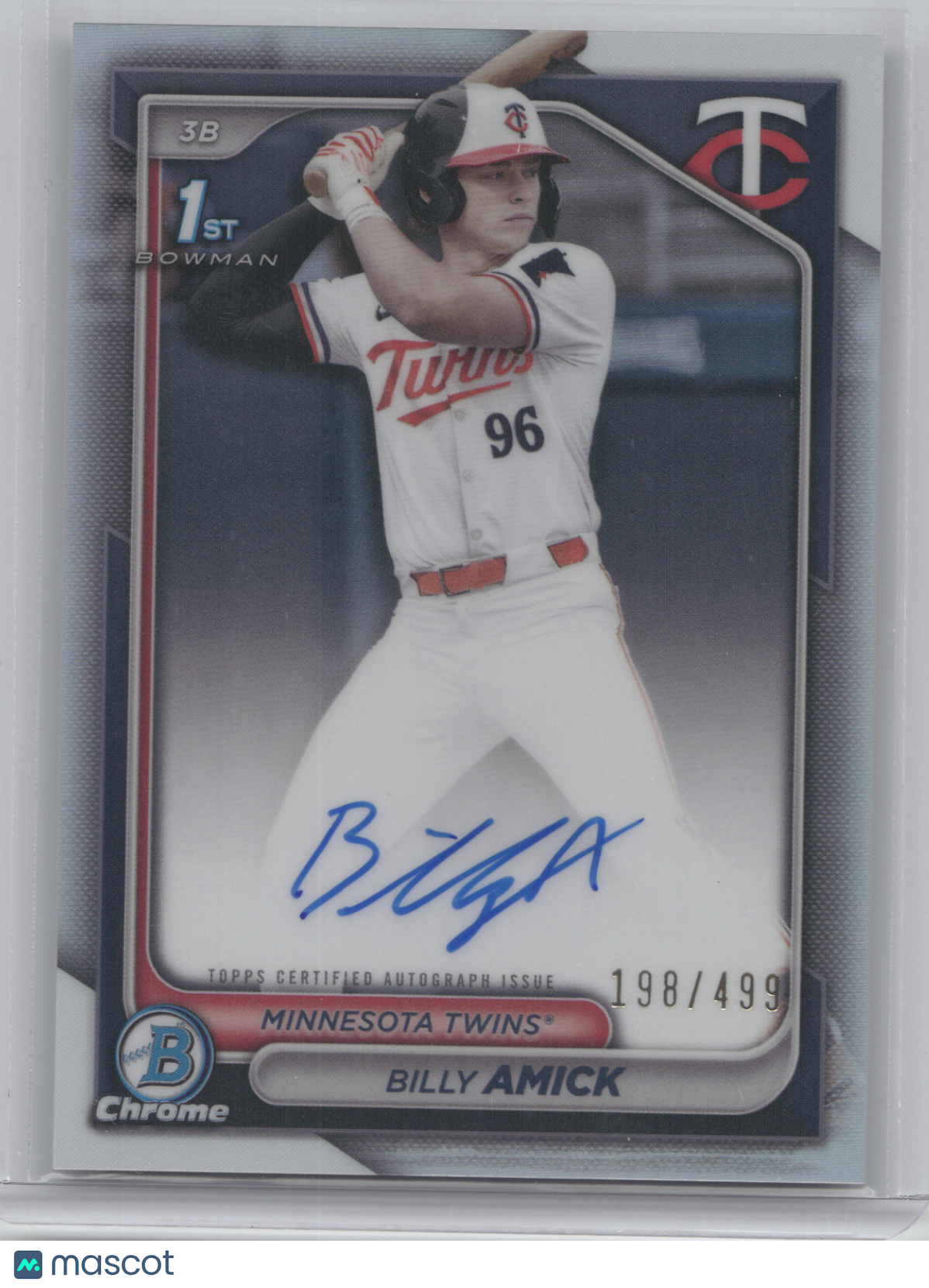 2024 Bowman Chrome Prospect Autograph Billy Amick #CPA-BA Refractor 198/499
