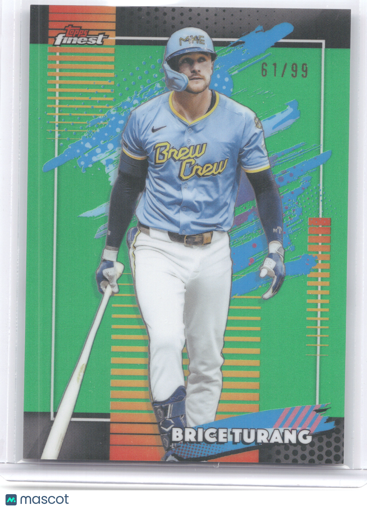 2026 Topps Finest Brice Turang #186 Green 61/99