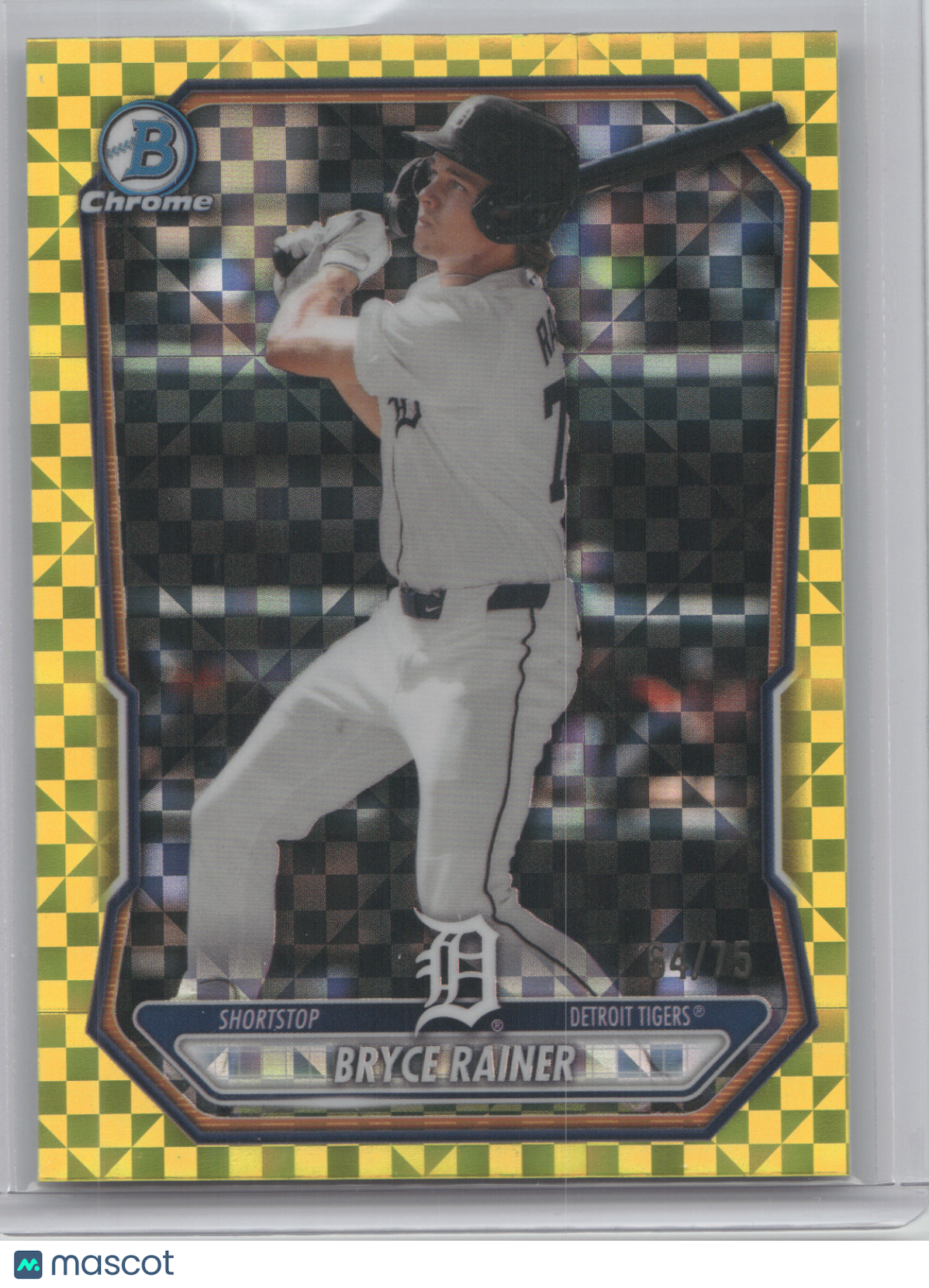 2026 Bowman Chrome Prospect Autograph Bryce Rainer #BCP99 Yellow X-Fractor 64/75