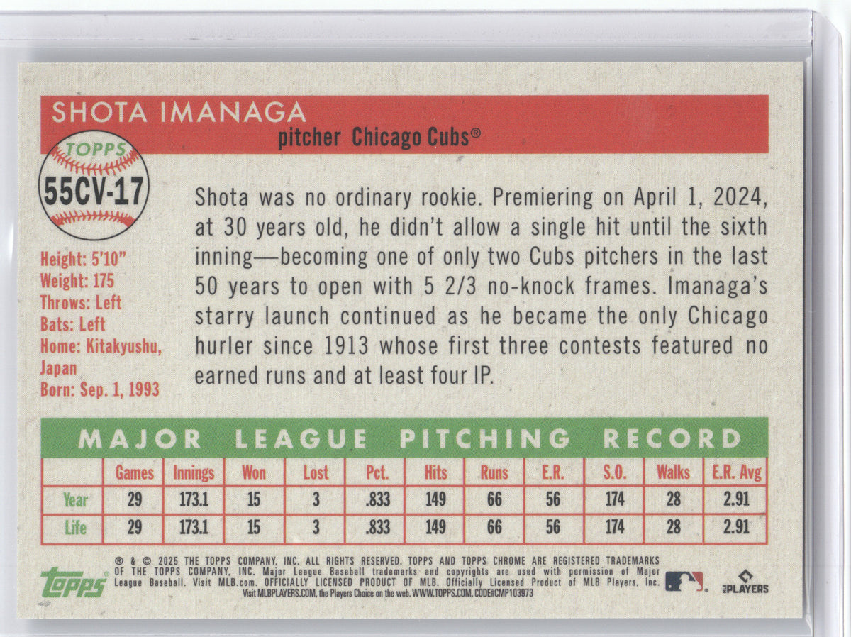 2025 Topps Chrome Update Series 1955 City View Shota Imanaga #55CV-17