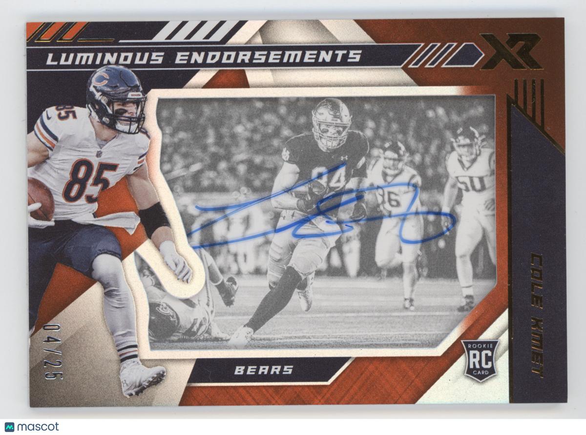 2020 Panini XR Luminous Endorsements Cole Kmet #LE-CK RC 04/25