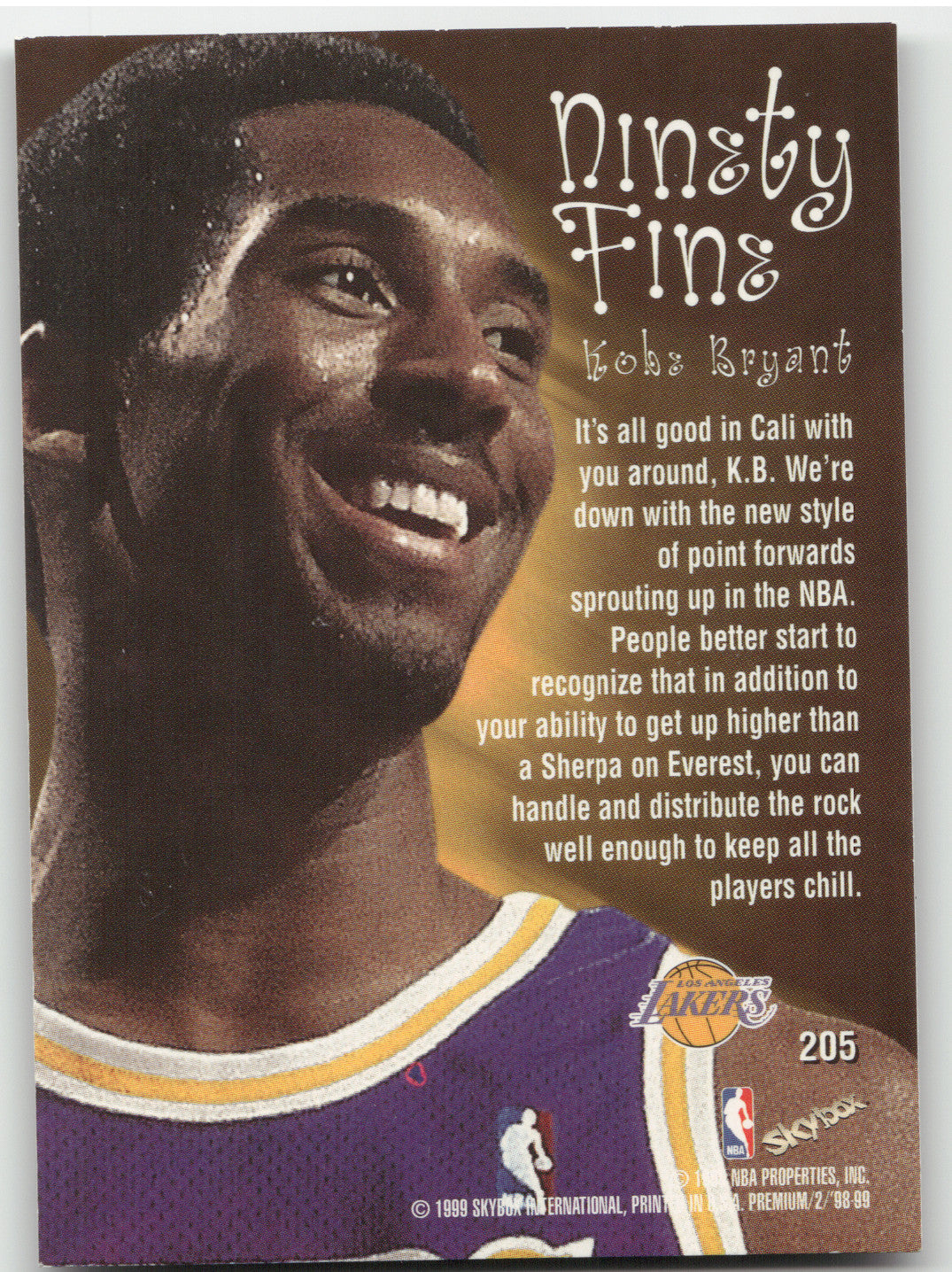 1998 SkyBox Premium Kobe Bryant #205