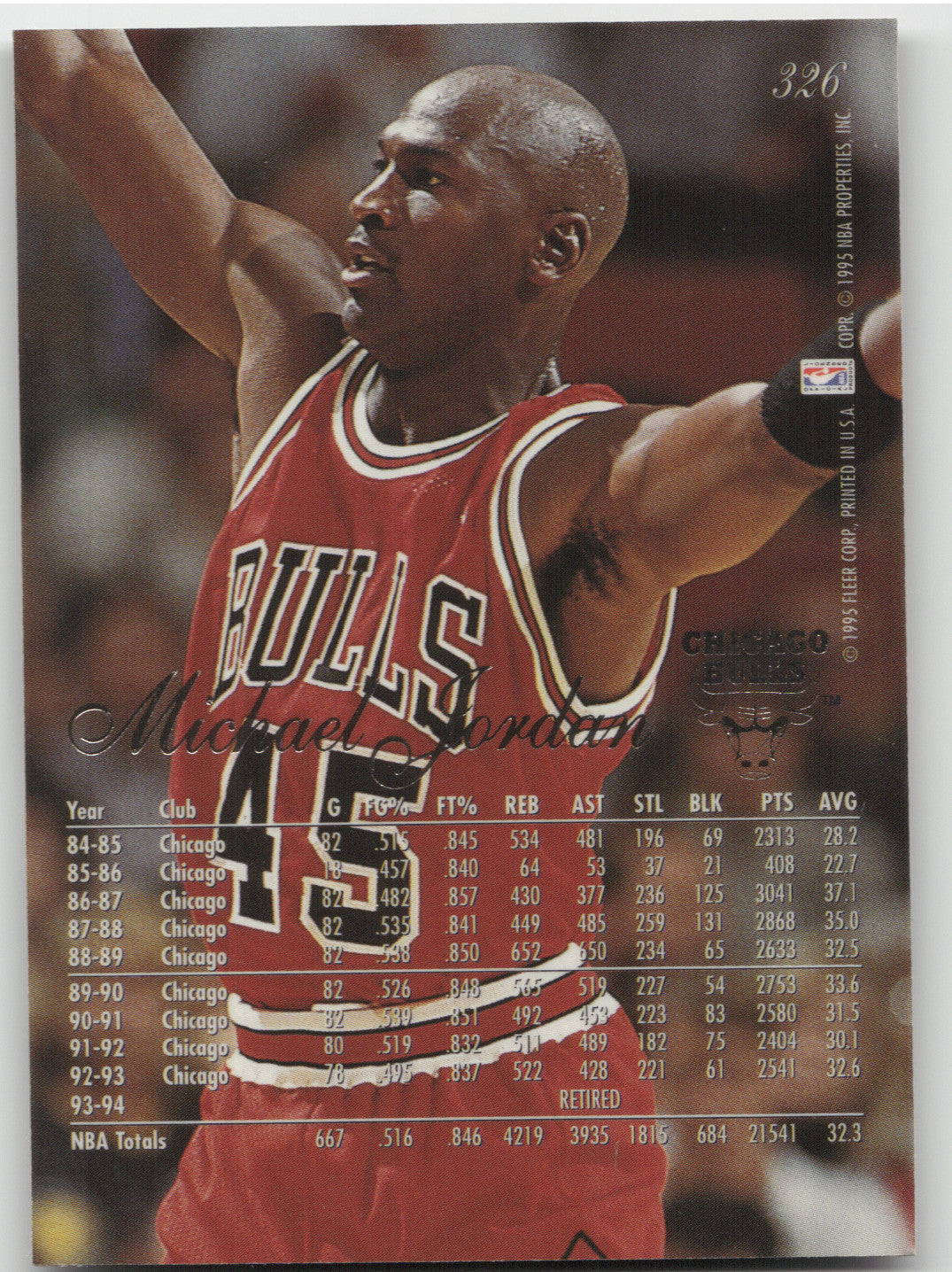 1994 Flair Michael Jordan #326